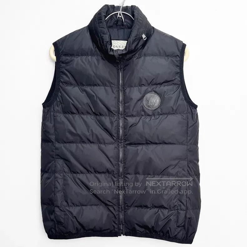 Gucci Gucci Black down vest full of printed logo Size S / US 4 / IT 40 - 1 Thumbnail