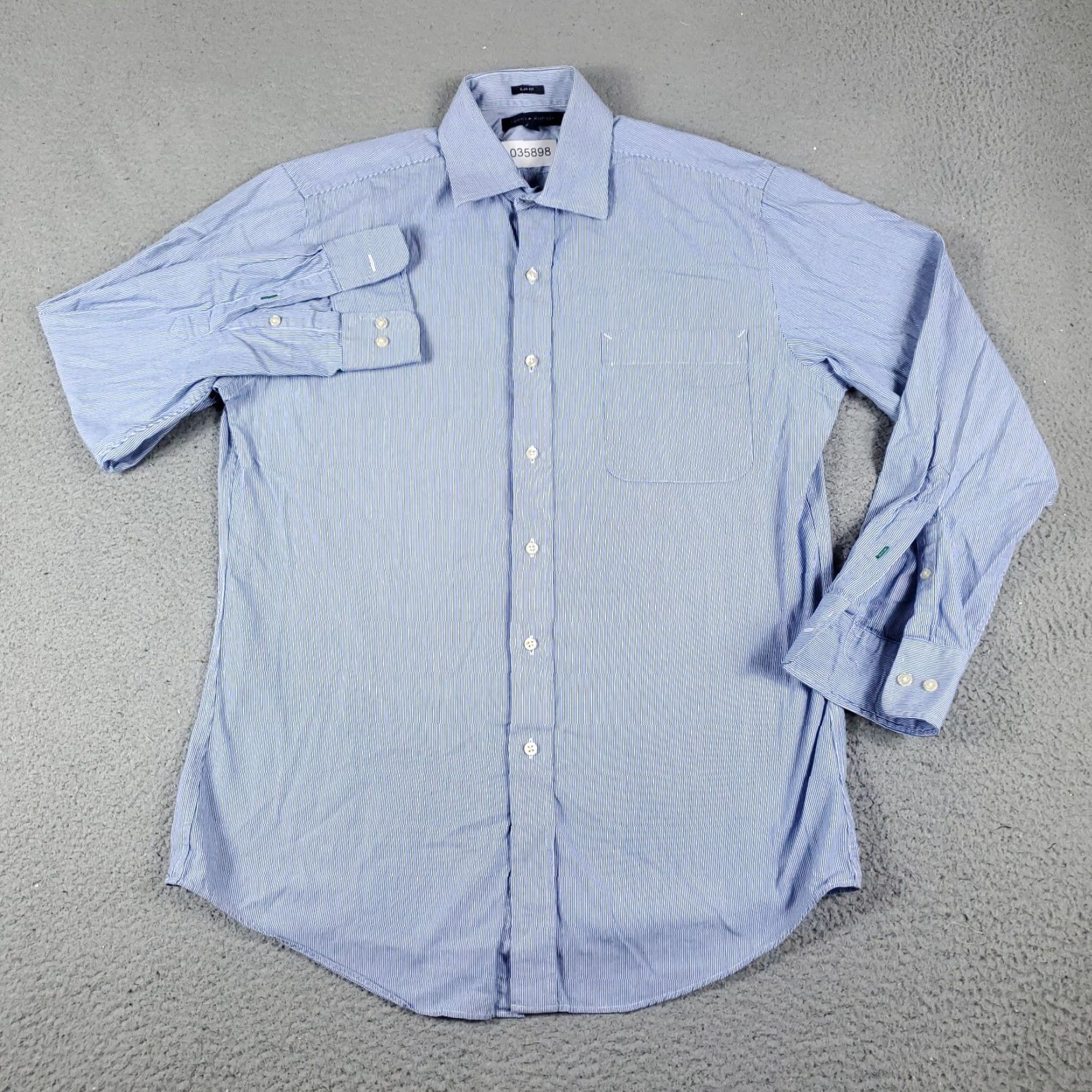 Tommy Hilfiger Tommy Hilfiger Shirt Mens M Blue Striped Button-Up Long Sleeve Casual Shirt - Regular Fit, Cotton, Classic American Brand Men’s Button-Down Size US M / EU 48-50 / 2 - 2 Thumbnail