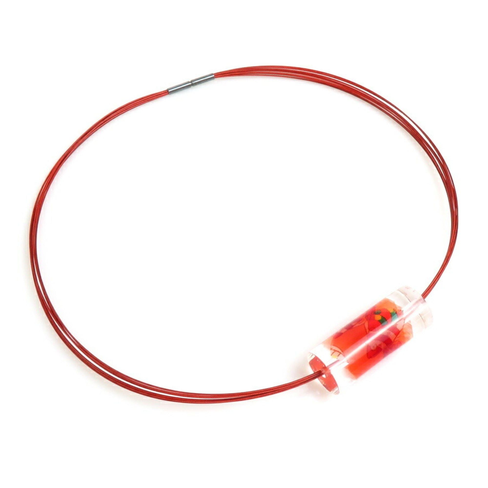 image of Hermes Necklace Bijouterie Fantaise Resin Red Ladies in Black, Women's