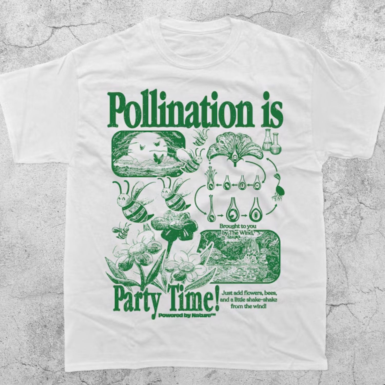 Japanese Brand Bee Pollination Vintage T-Shirt, Retro Insect Flower Tee Size US L / EU 52-54 / 3 - 1 Thumbnail