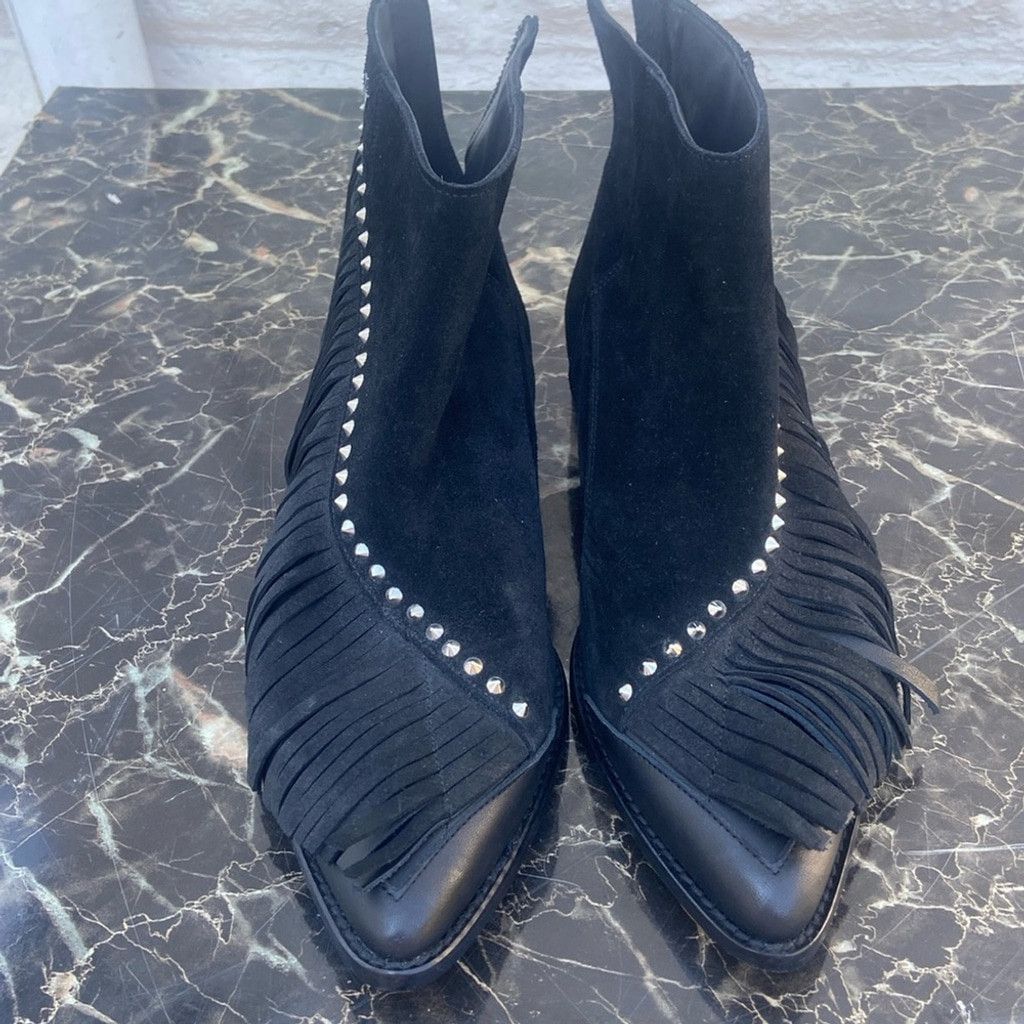 Zadig & Voltaire Zadig & Voltaire Black Fringe Booties Size US 9 / IT 39 - 2 Thumbnail