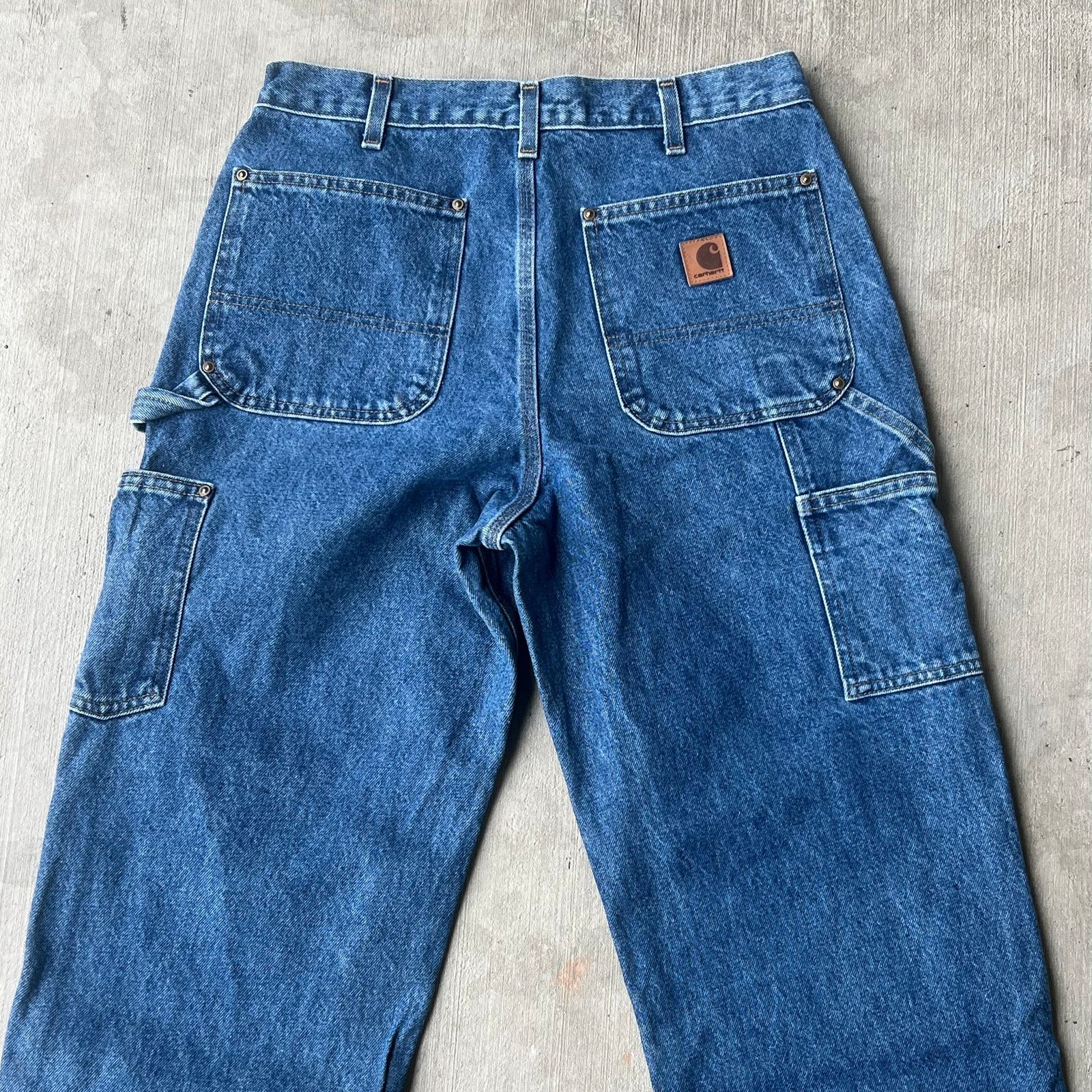 Carhartt × Vintage Carhartt blue denim jeans double knee work carpenter pants Size US 30 / EU 46 - 6 Thumbnail