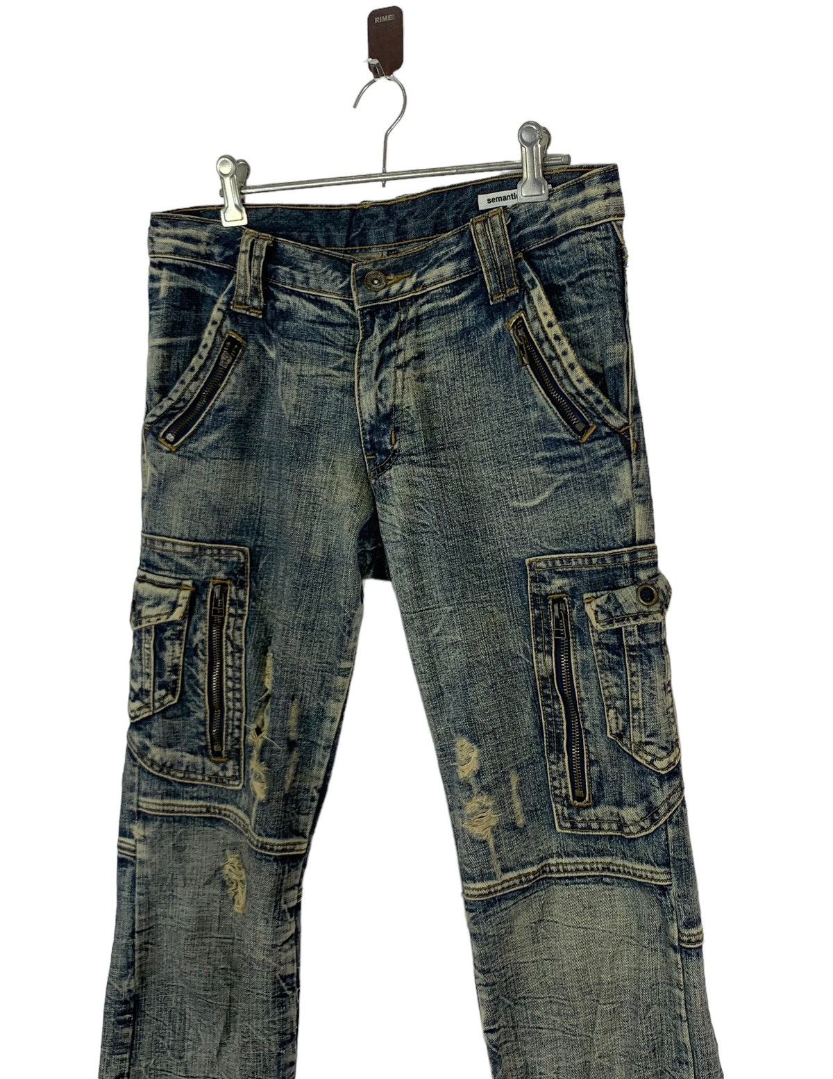 If Six Was Nine VINTAGE SEMANTIC DESIGN DISTRESSED DENIM PANT SIZE 31 Size US 31 - 3 Thumbnail