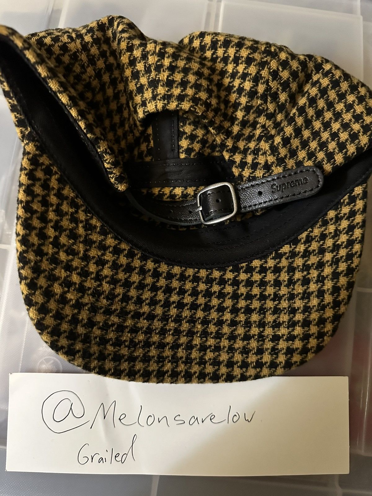 Supreme Supreme Wool Houndstooth Camp Cap - Yellow Size ONE SIZE - 2 Thumbnail