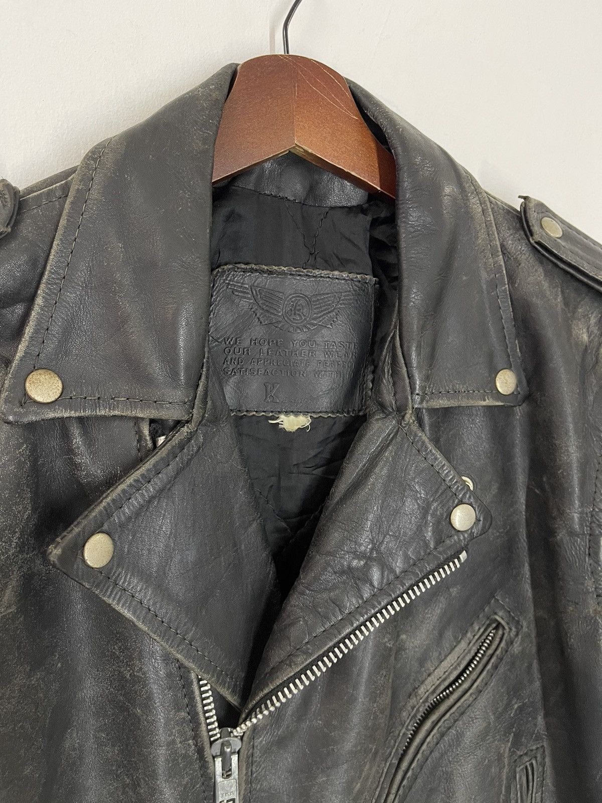 Japanese Brand VINTAGE DOUBLE COLLARS JACKET DSTRESSED BIKER KADOYA Size US M / EU 48-50 / 2 - 3 Thumbnail