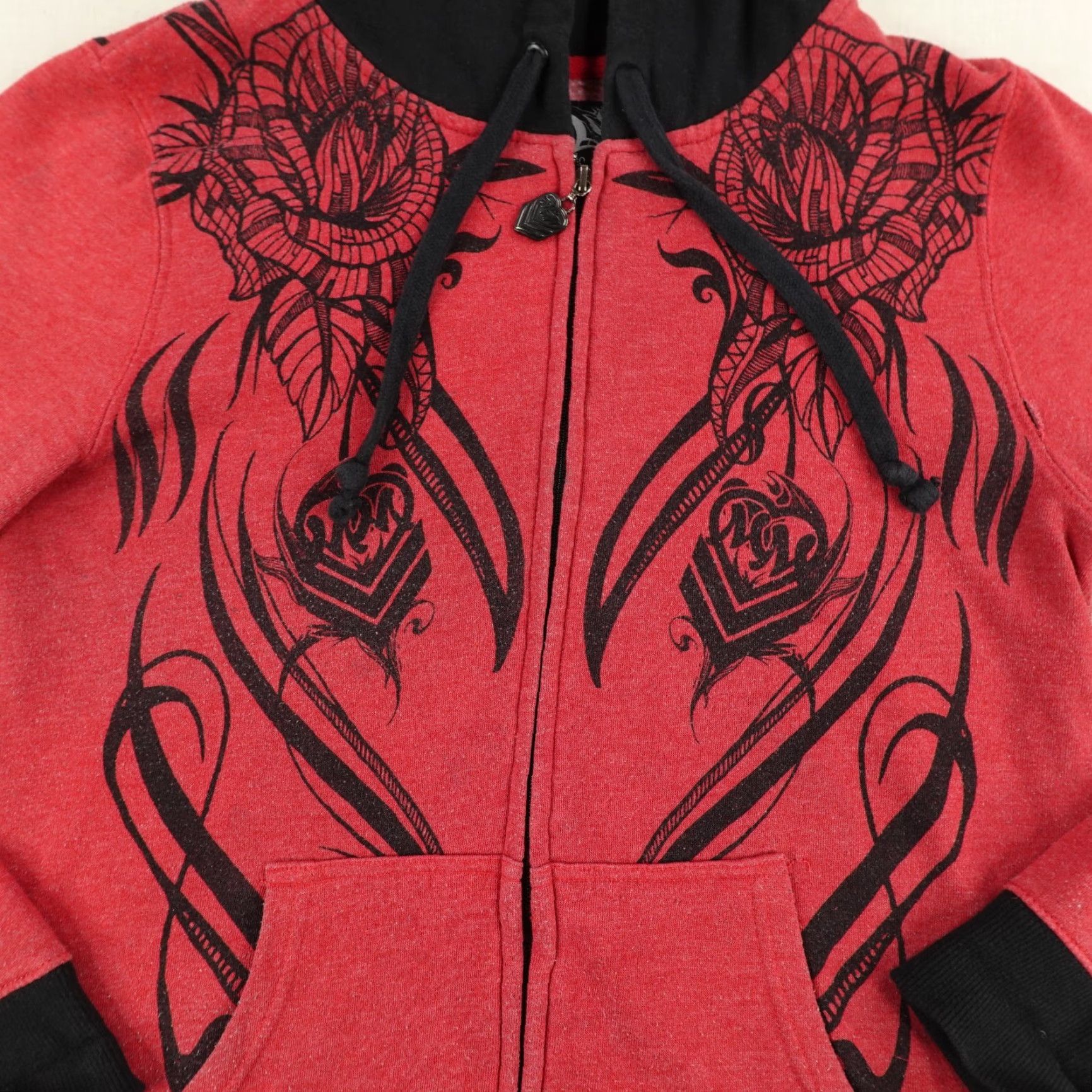 Metal Mulisha Vintage Metal Mulisha Hoodie Womens XL Red Black Zip Up Sweatshirt Jacket Y2K ^ Size XL / US 12-14 / IT 48-50 - 4 Thumbnail