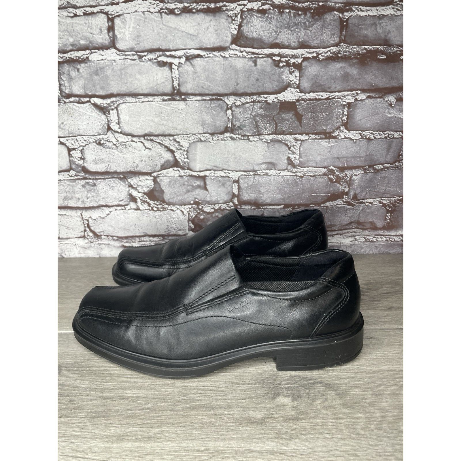 Ecco Ecco Black Leather Apron Toe Slip On Casual Loafers Shoes Me Size US 10 / EU 43 - 14 Thumbnail