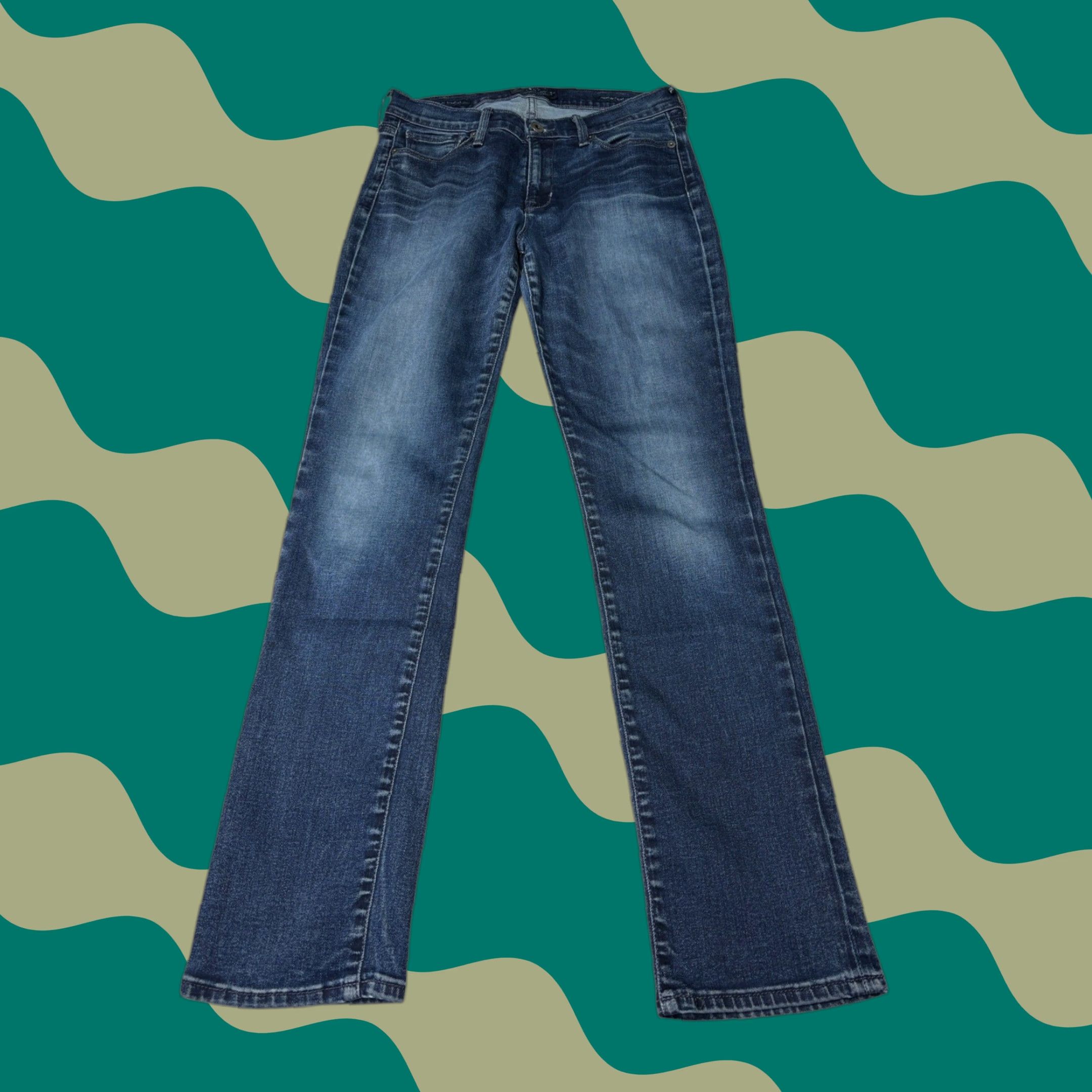 Lucky Brand Lucky Brand Brooke Straight Jeans Blue Premium Italian Stretch Womens 29 Inseam 30.5 5-Pocket Denim Stretch Vintage Not Included Size 29" - 1 Thumbnail