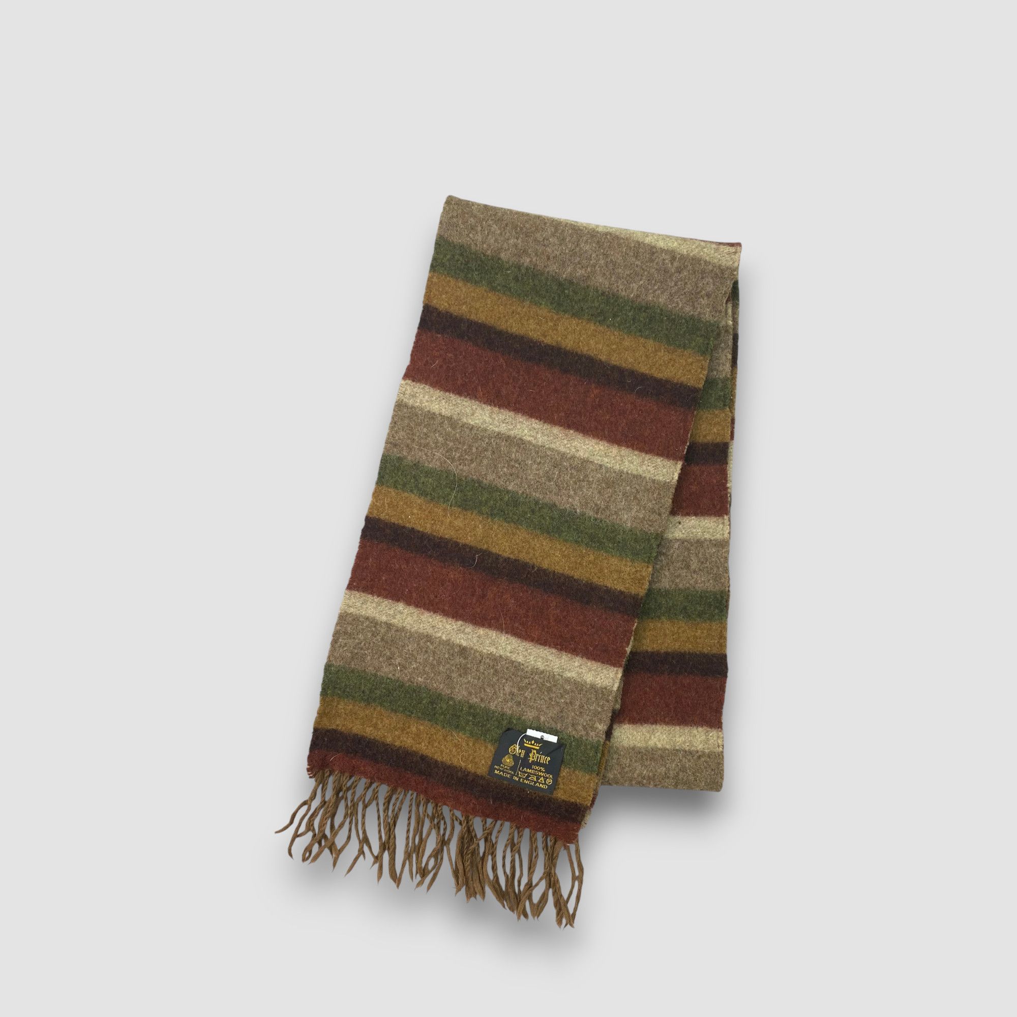 Japanese Brand Vintage Glen Prince Scarf Muffler Wool Fringe Scarves Size ONE SIZE - 3 Thumbnail