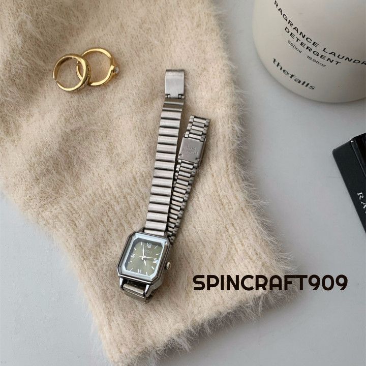 Jewelry Square Retro Vintage Silver Watch Size ONE SIZE - 2 Thumbnail