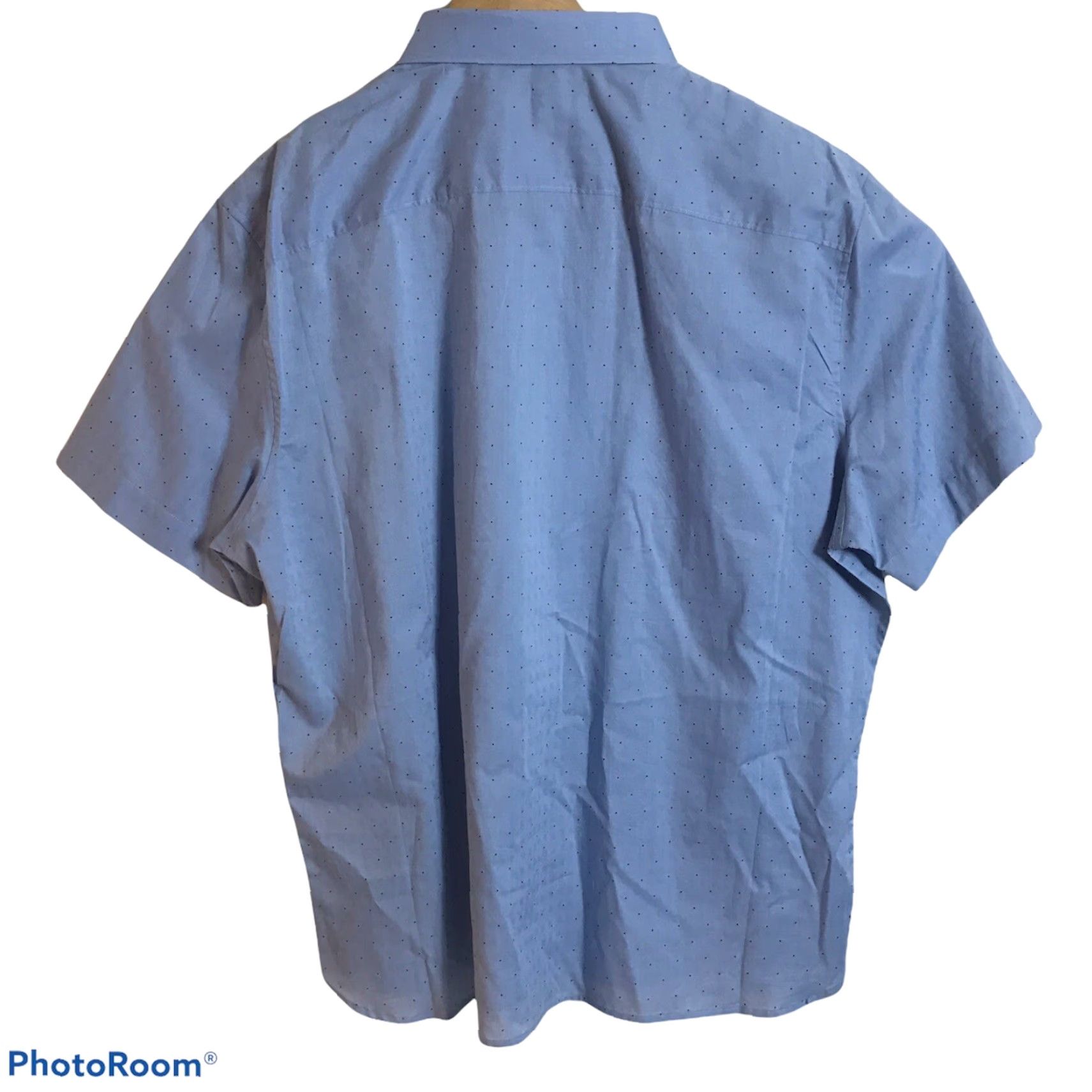 Perry Ellis Perry Ellis Shirt Mens XXL Short Sleeve Blue Dot Pattern Casual Button-Up Size US XXL / EU 58 / 5 - 5 Thumbnail