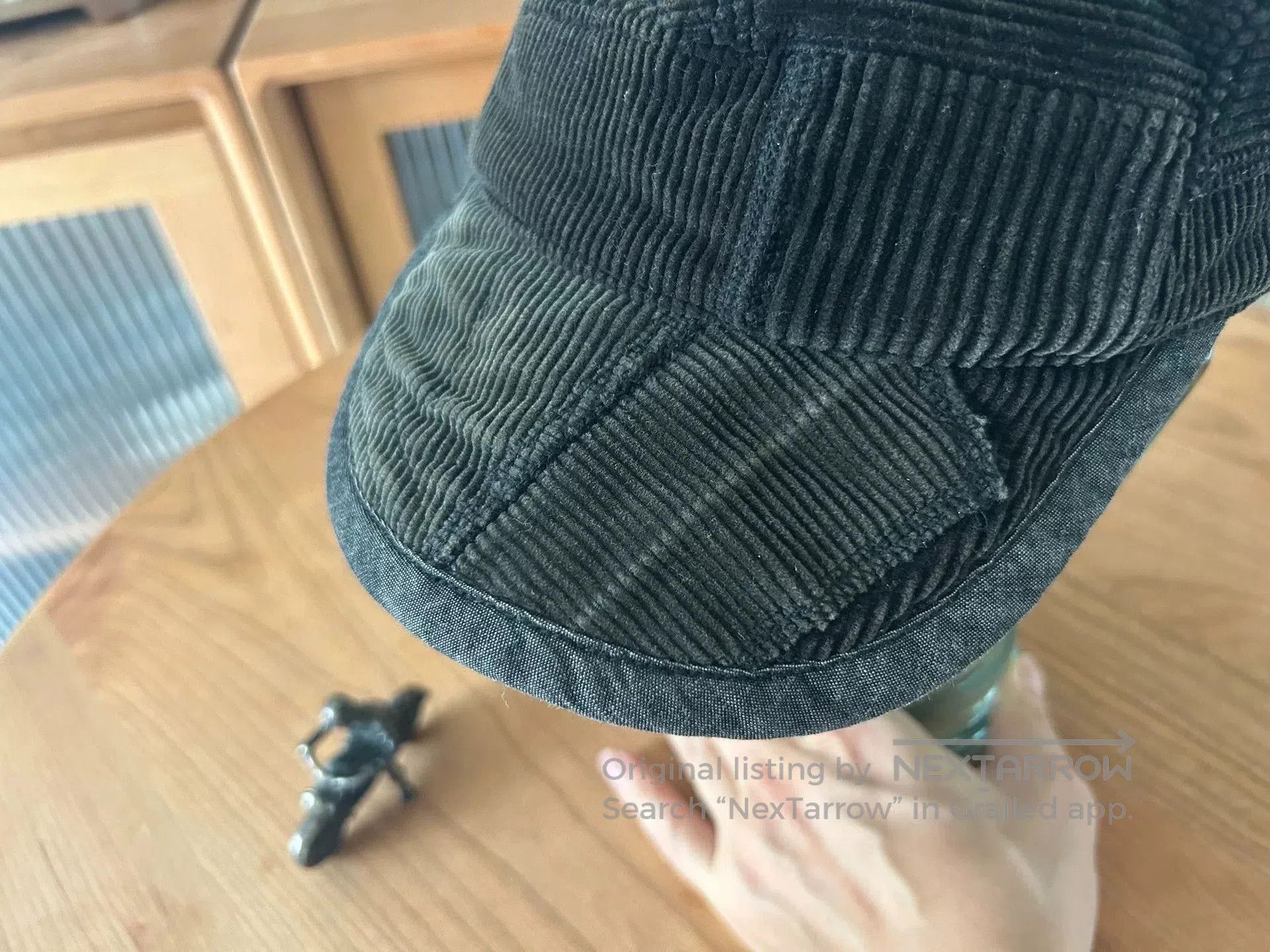 Porter Classic stylish black corduroy cap with unique shape. Size ONE SIZE - 2 Thumbnail