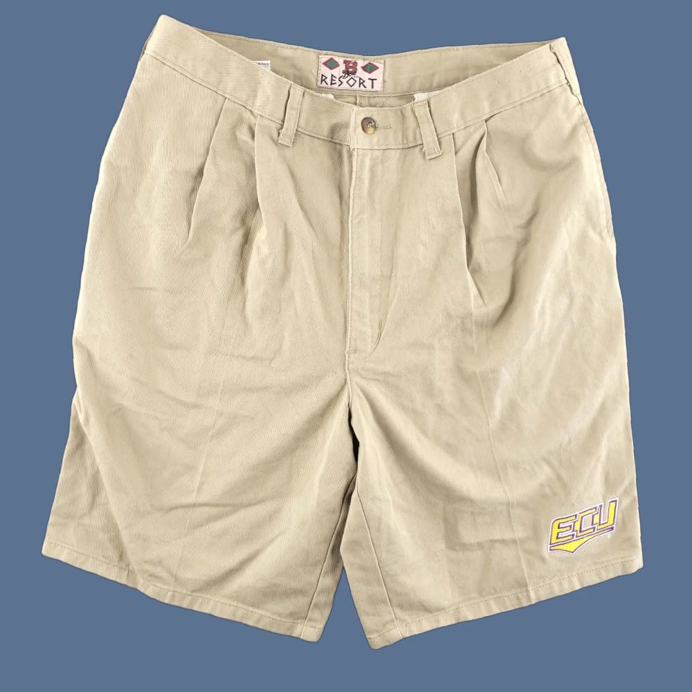 Vintage Boa ECU Shorts Mens 31 Chino Beige Tan East Carolina University Size US 31 - 1 Thumbnail