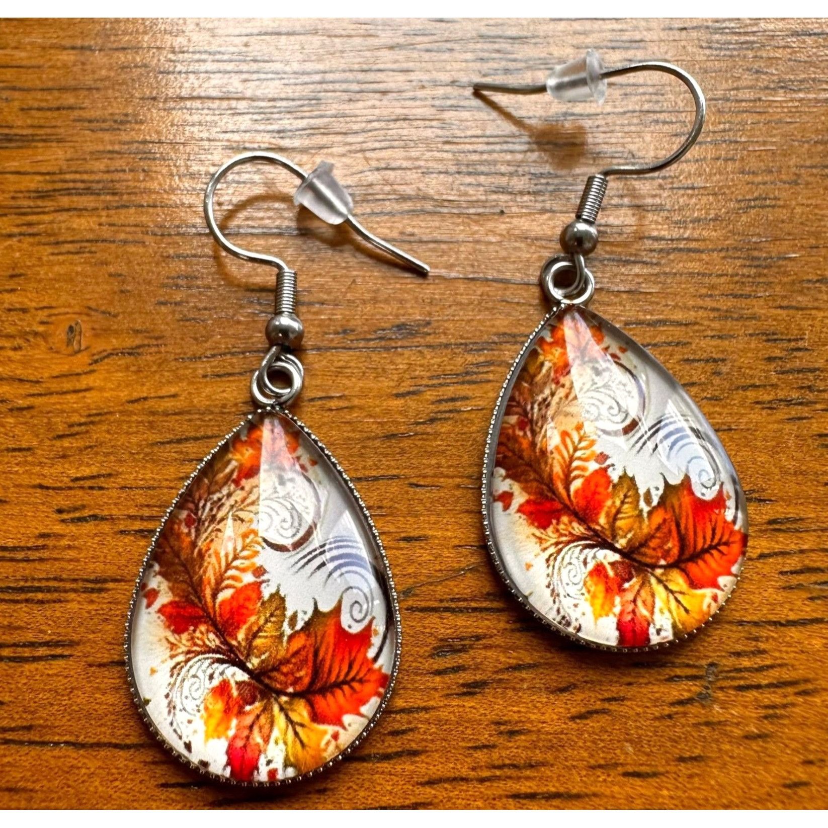 Handmade Fall Leaves Earrings New Teardrop Thanksgiving Dangle Hooks Size ONE SIZE - 7 Thumbnail