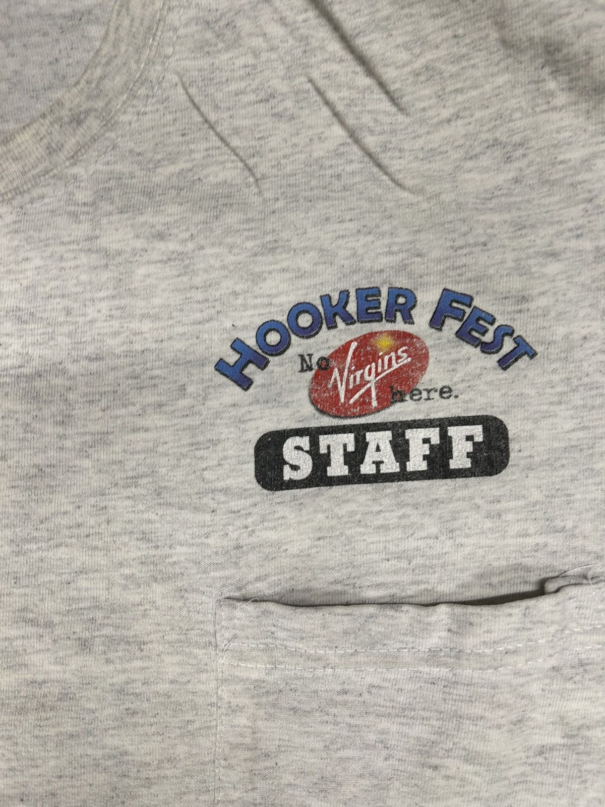 Vintage Crazy Vintage Y2K Essential Hooker Fest Humor Grey Tee Shirt Size US XL / EU 56 / 4 - 3 Thumbnail