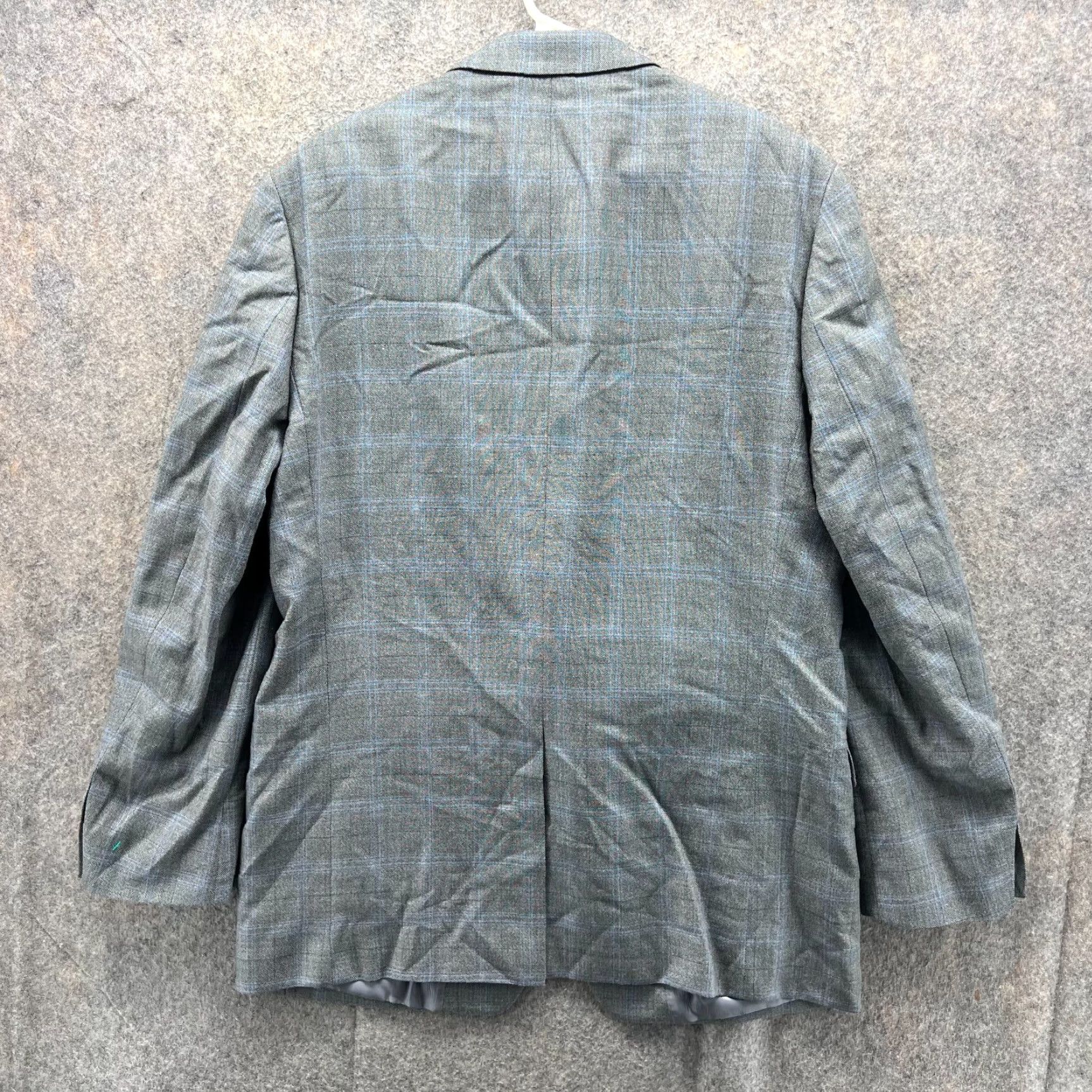 Ralph Lauren VINTAGE? No. Lauren Ralph Lauren Blazer Men 44L Gray Sport Coat Jacket Coat Silk Wool Plaid Size 44R - 3 Thumbnail