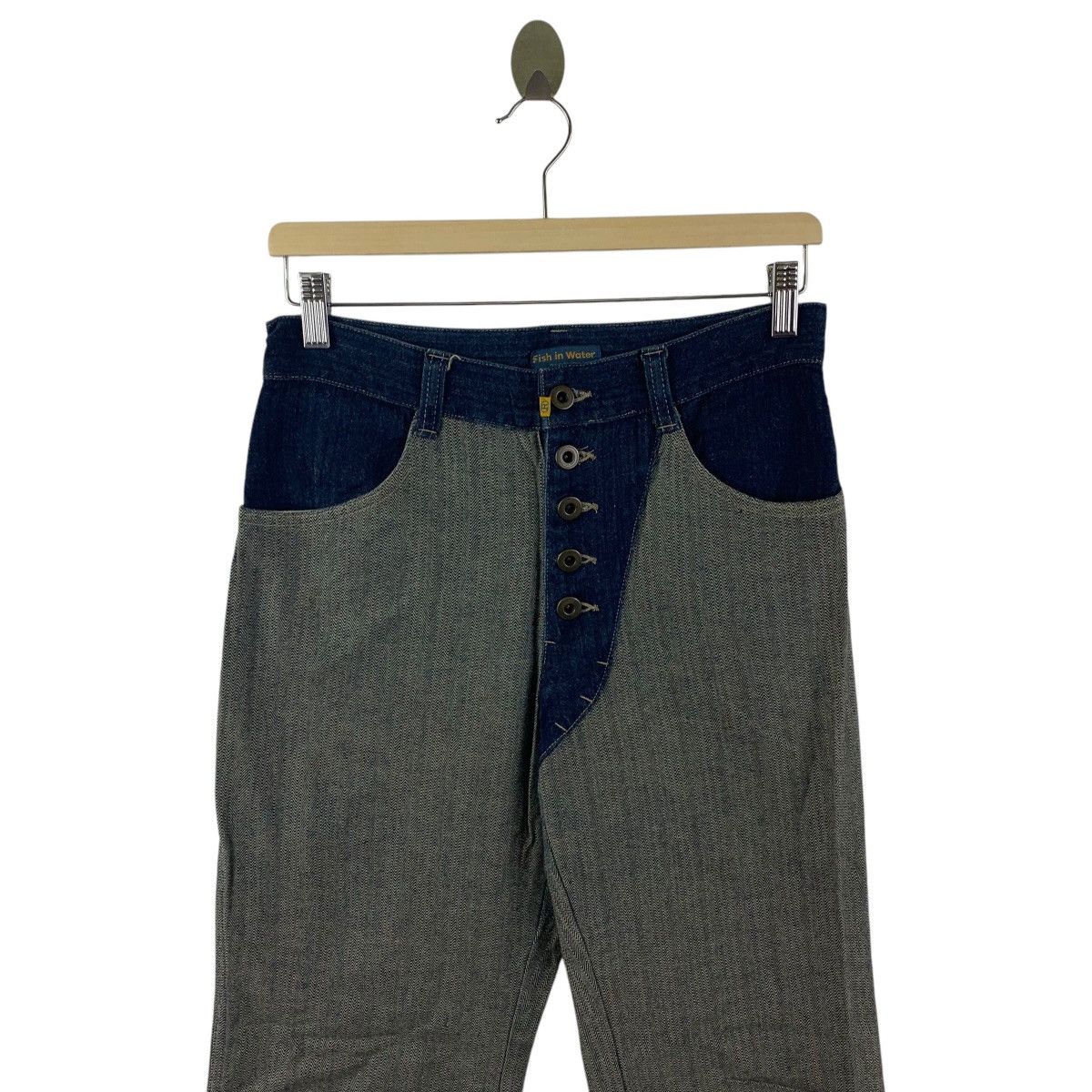 Japanese Brand FISH IN WATER hybrid flare blue jeans japanesebrand Size US 28 / EU 44 - 2 Thumbnail