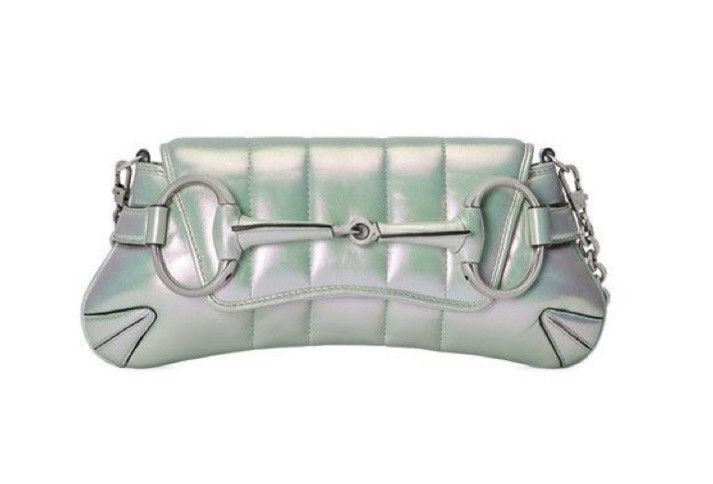 Gucci Limited Ed Gucci Horsebit Chain lambskin iridescent shoulder Size ONE SIZE - 4 Thumbnail