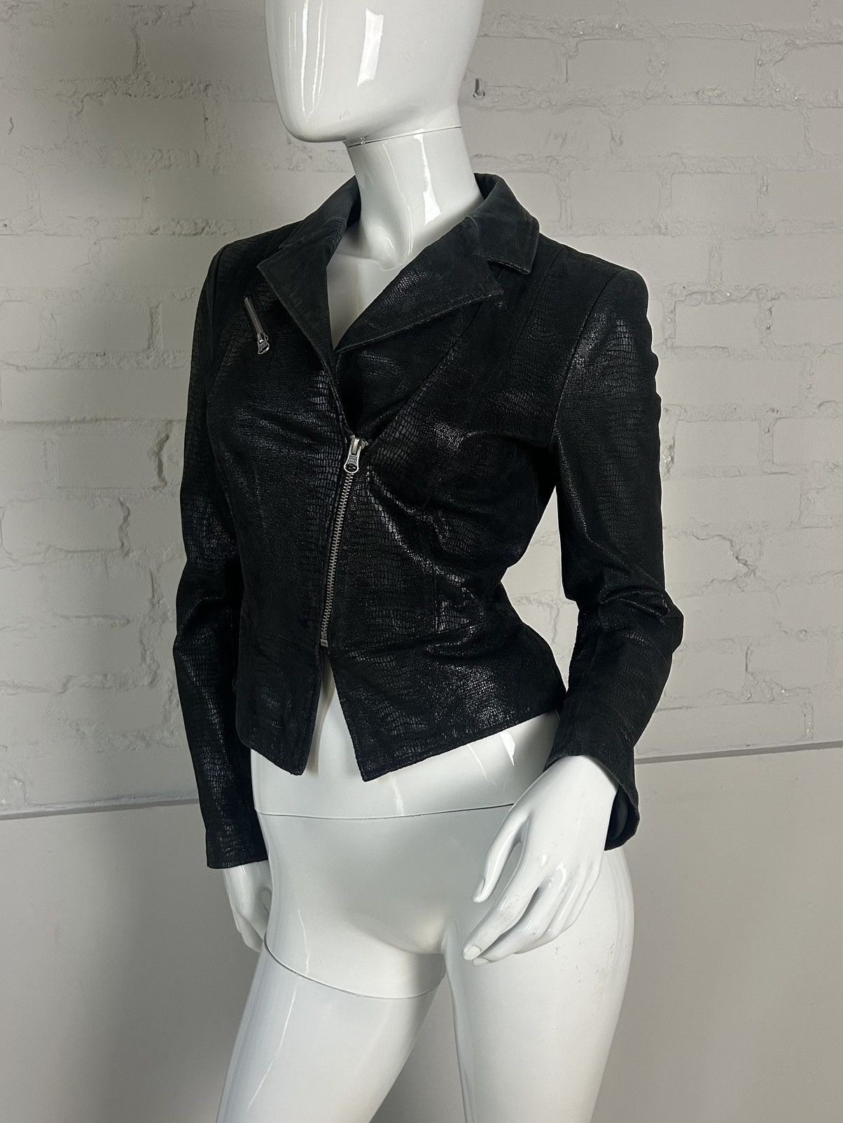 Vintage Leather asymmetric jacket Size S / US 4 / IT 40 - 5 Thumbnail