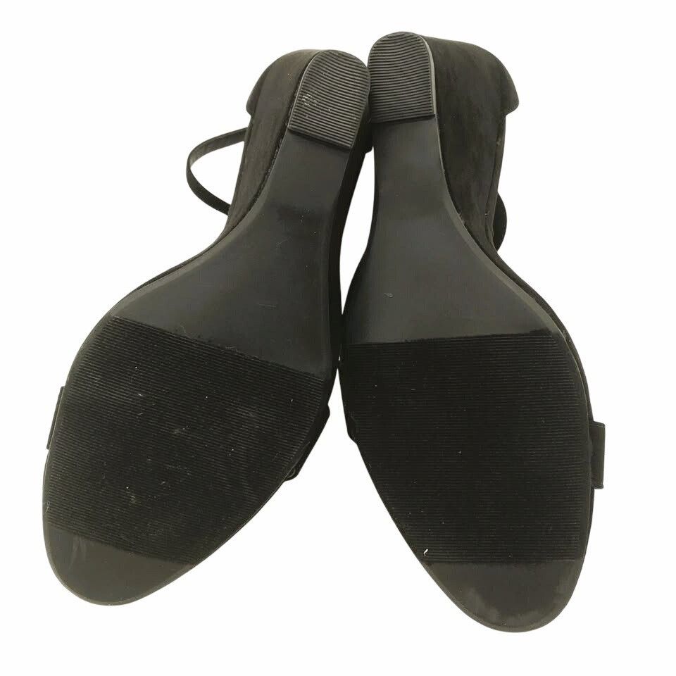 Other New JustFab Black Suede Wedge Sandals Size 9M Heel Saba Liot Size US 9 / IT 39 - 5 Thumbnail