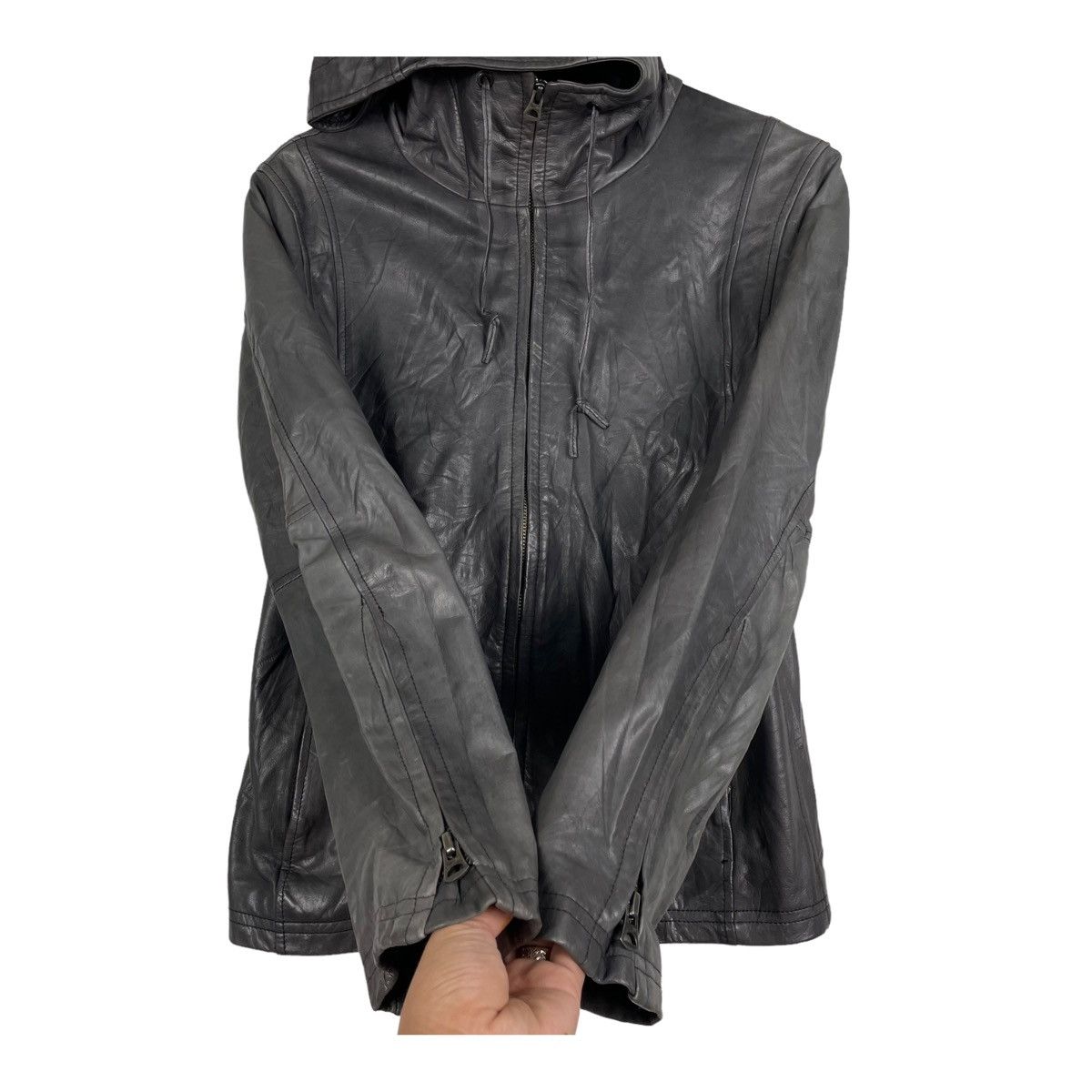 Japanese Brand × Leather × Other 💥SHAMA JAPAN COWHIDE LEATHER HOODIE JACKET Size US S / EU 44-46 / 1 - 7 Thumbnail