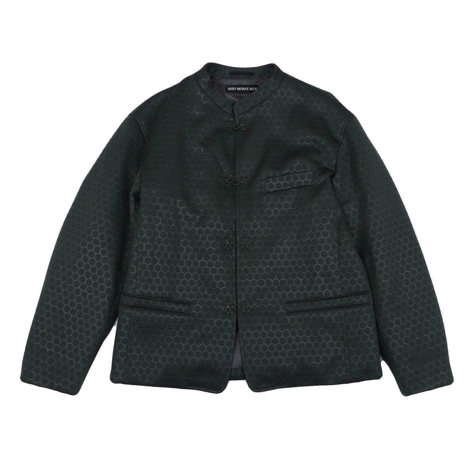 Issey Miyake Hexagon Embossed Hook Jacket in Deep Green Size US M / EU 48-50 / 2 - 1 Thumbnail