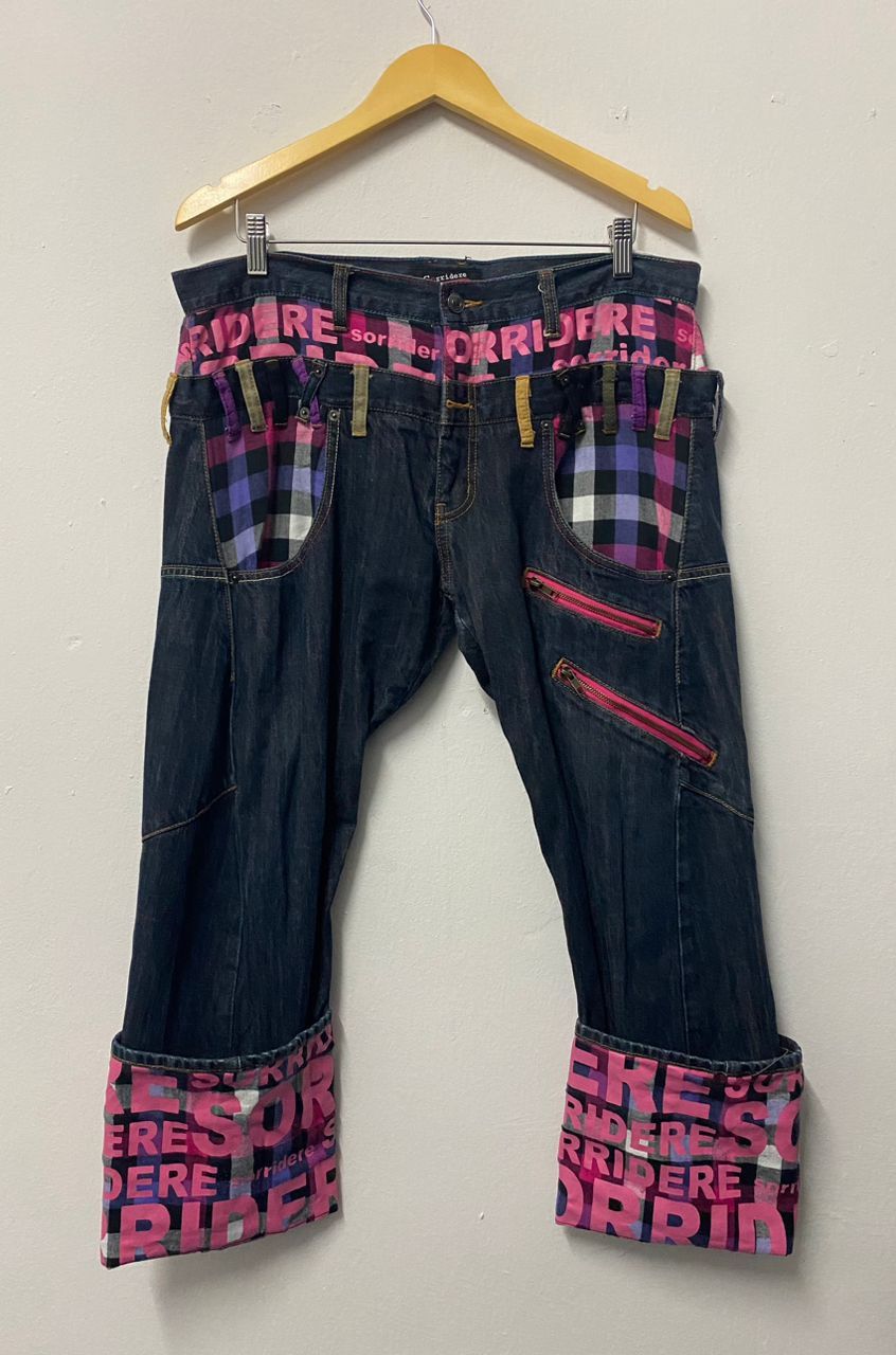 Japanese Brand Vintage Sorridere Double Waist Hype Punk Jeans Size US 36 / EU 52 - 2 Thumbnail