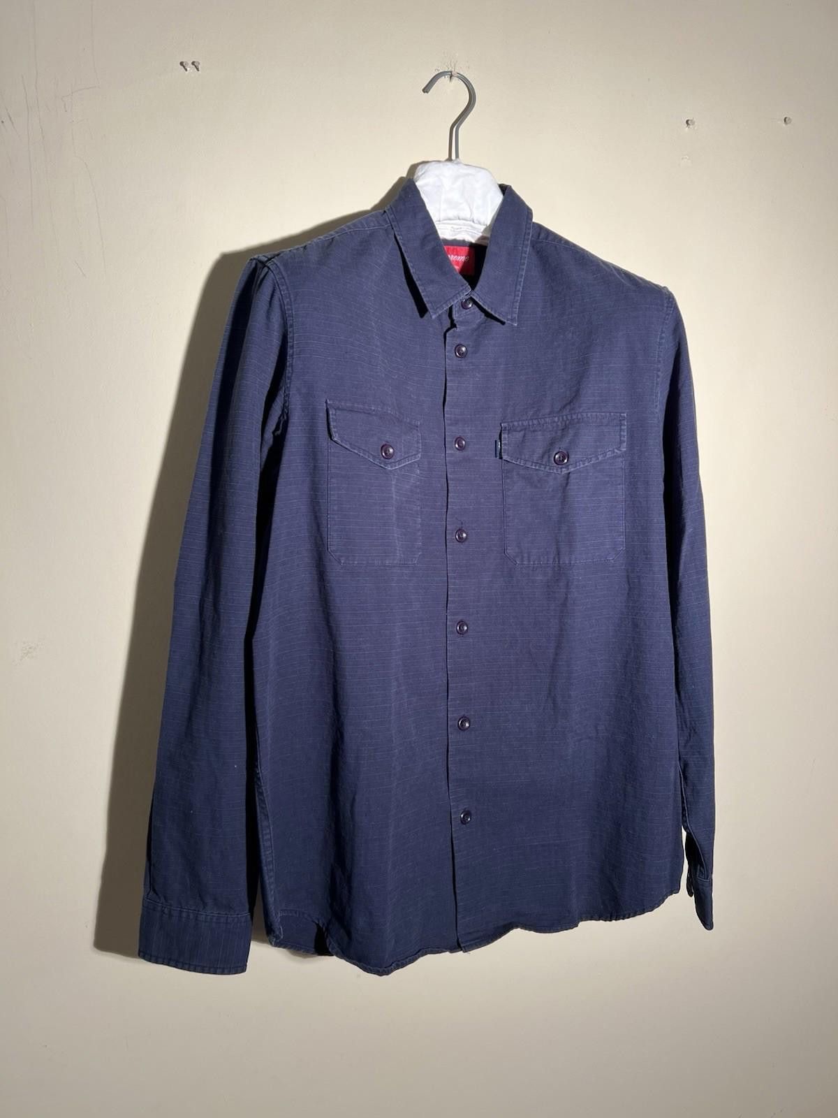 Supreme Pre-Owned SUPREME COTTON SHIRT NAVY LARGE Size US L / EU 52-54 / 3 - 3 Thumbnail