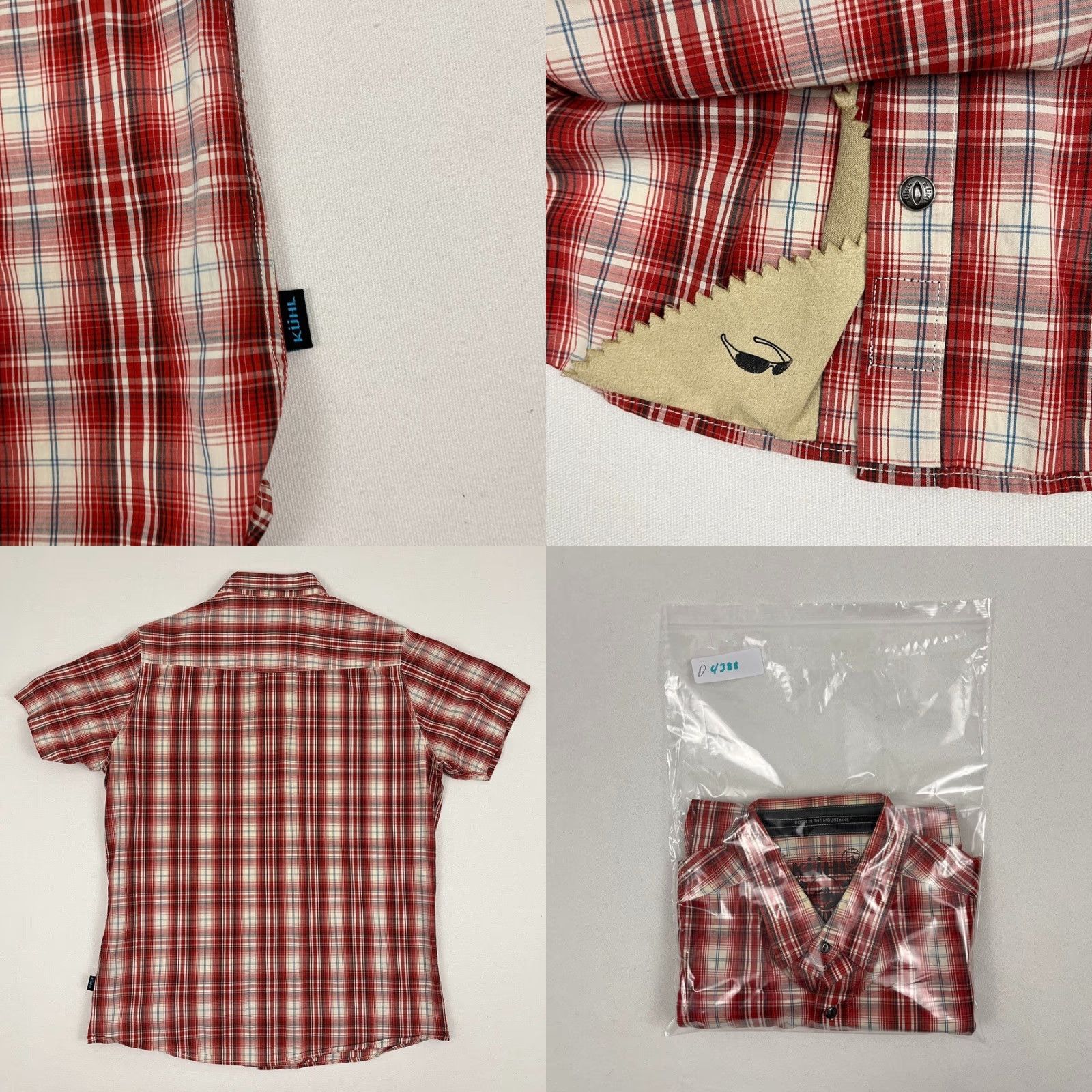 Vintage Kuhl Shirt Mens M Red Plaid Linen Blend Hiking Button-Down Short Sleeve Shirt Size US M / EU 48-50 / 2 - 8 Thumbnail