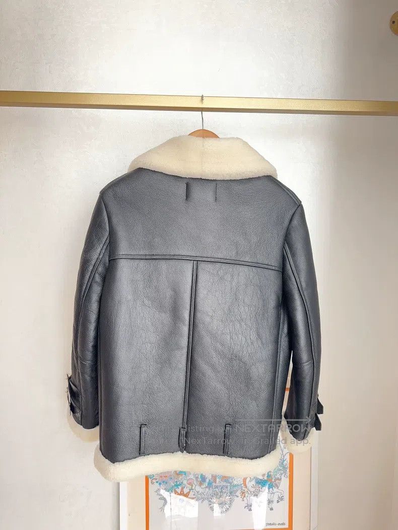 Acne Studios Acne Studios Black Leather and Fur Integrated Biker Jacket Size XXS / US 00 / IT 34 - 3 Thumbnail
