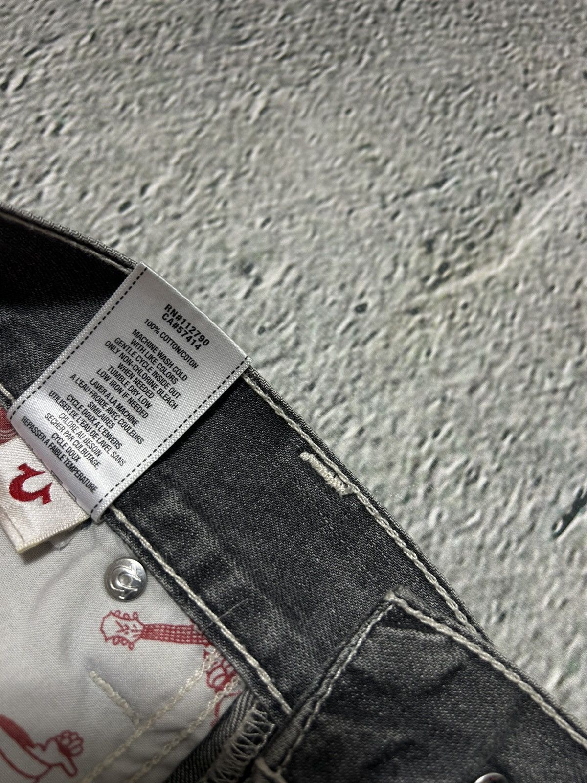 True Religion True Religion vintage grey jeans rope white stitching Ricky Size US 36 / EU 52 - 11 Thumbnail