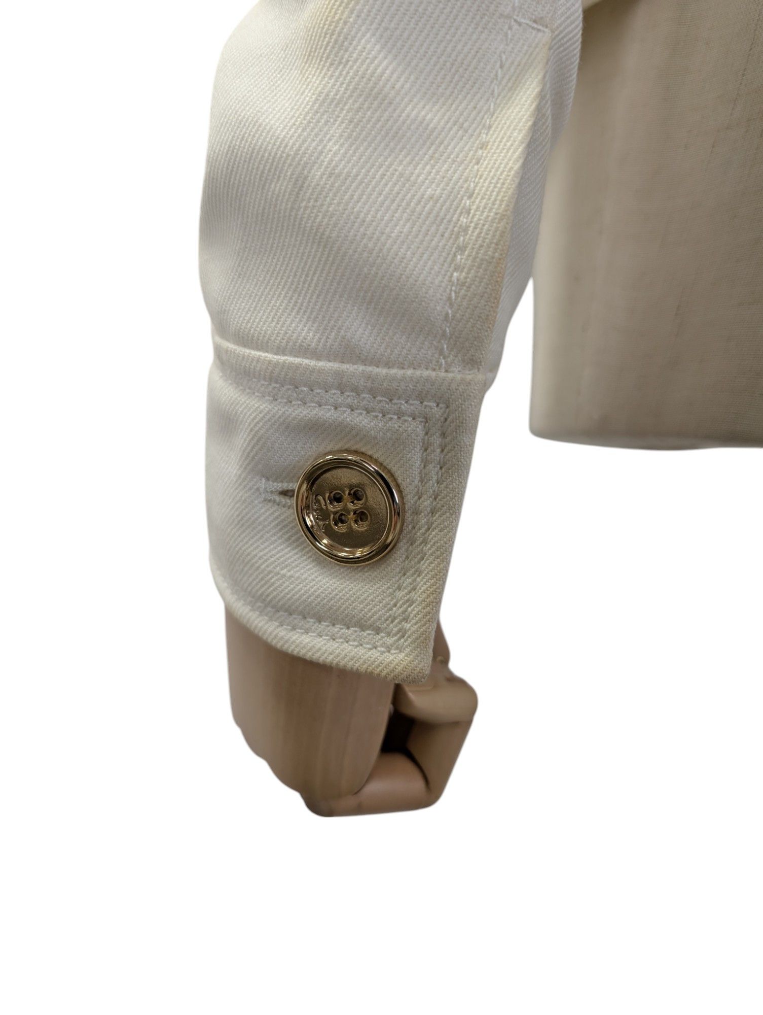 Coach Beige Double Breasted Cropped Jacket With Gold Buttons Size XS / US 0-2 / IT 36-38 - 4 Thumbnail