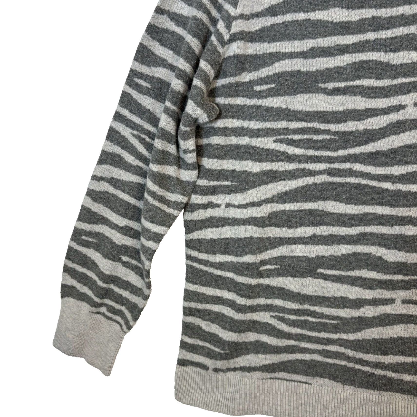 Vintage Ava & Viv Zebra Print Knit Crew Pullover Gray Plus 47 Chest Women's Sweater XL Size L / US 10 / IT 46 - 4 Thumbnail