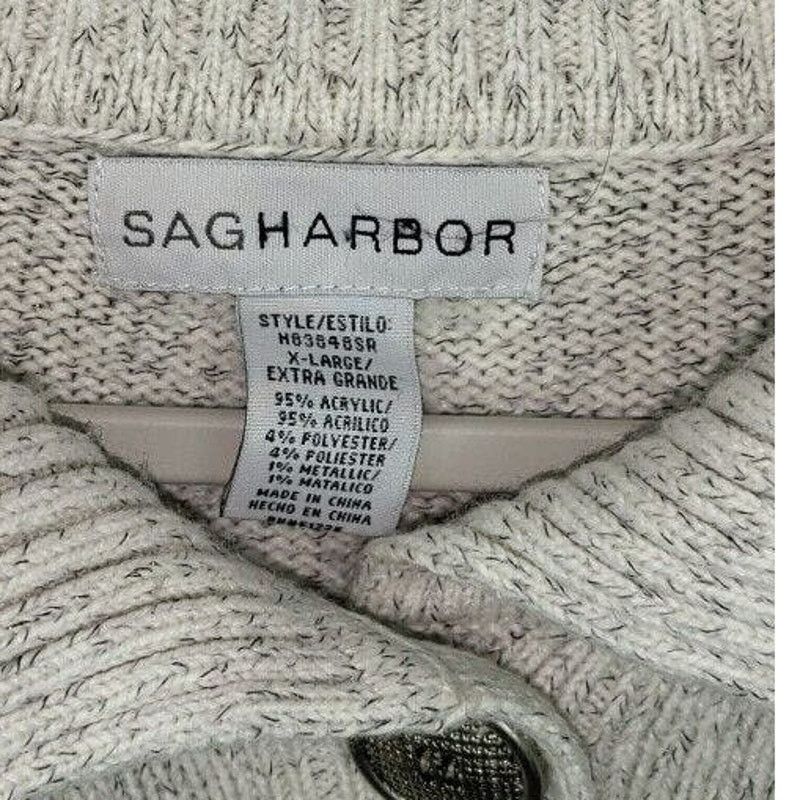 Other Sag Harbor Beige Black Knit Button Sweater Size XL Size XL / US 12-14 / IT 48-50 - 4 Thumbnail