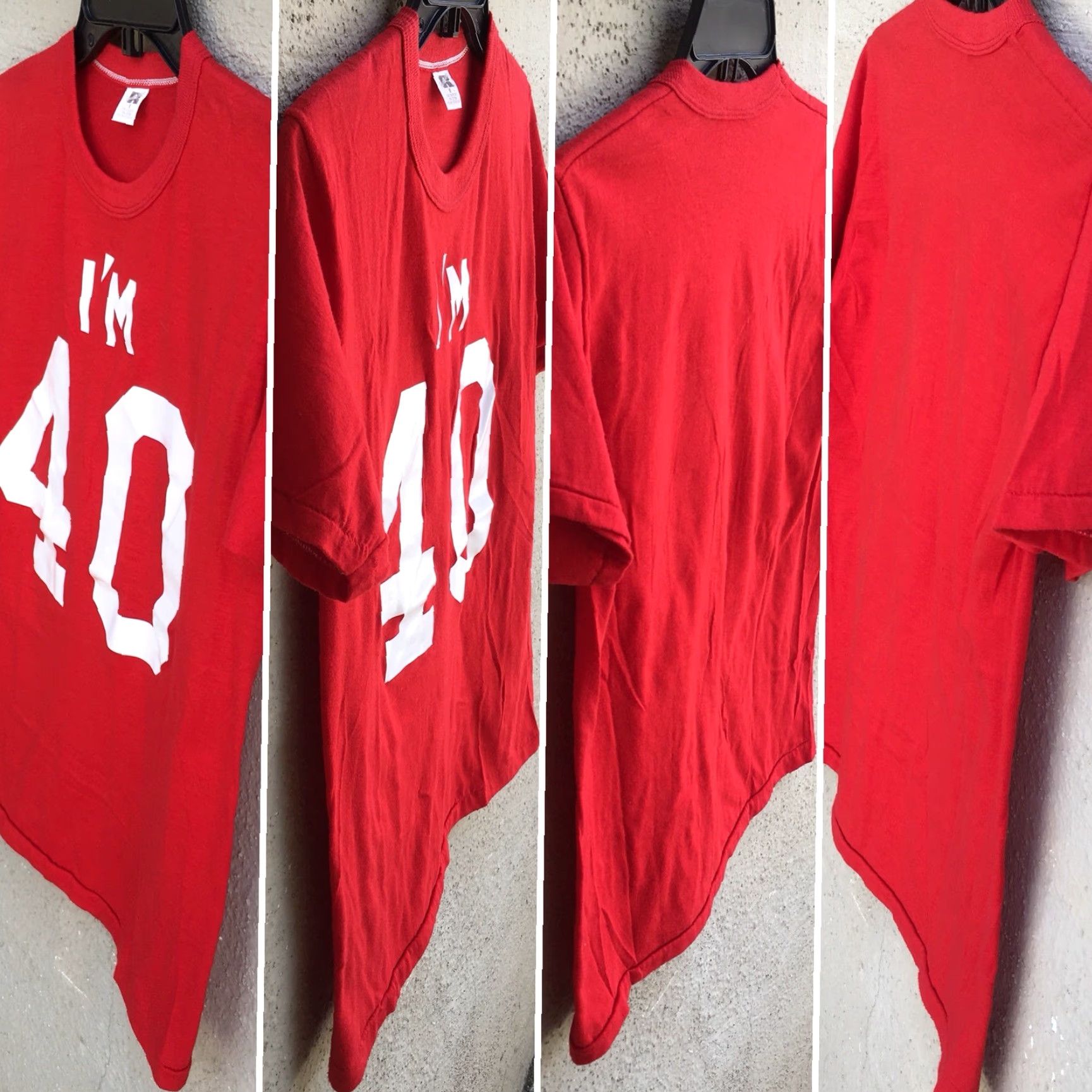 Russell Athletic VINTAGE Russell Athletic Shirt Unisex M 1970s Red 50% Polyester 50% Cotton I’M 40 T Shirt Iron On Tee Graphic Tee 70s Size US M / EU 48-50 / 2 - 4 Thumbnail