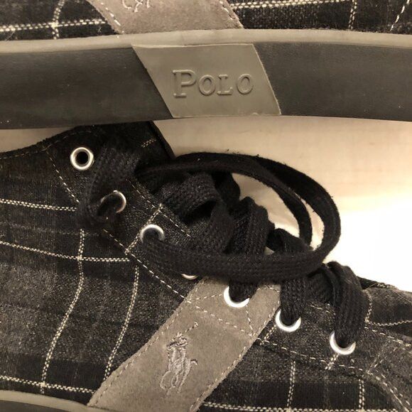 Polo Ralph Lauren POLO RALPH LAUREN MEN'S BLACK HIGH TOP SNEAKERS SIZE: 9.5D Size US 9.5 / EU 42-43 - 7 Thumbnail