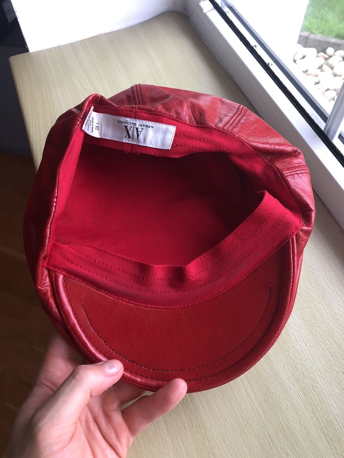 Vintage RARE ARMANI EXCHANGE VINTAGE RED LEATHER CAP HAT Size ONE SIZE - 1 Thumbnail