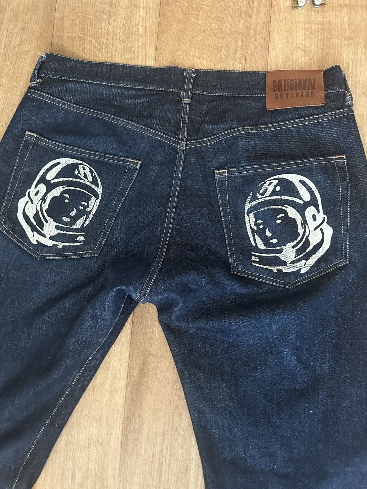 Icecream Billionaire Boys Club white Running Dog Selvedge Jeans Size US 34 / EU 50 - 4 Thumbnail
