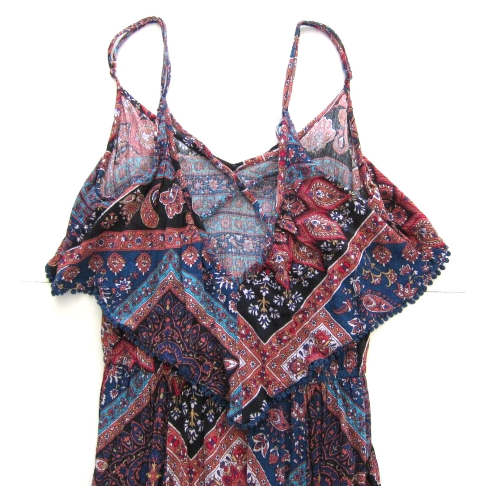 American Eagle Outfitters VINTAGE American Eagle Rayon Pink Blue Black Paisley Floral Long Maxi Tank Slip Dress XS Size XS / US 0-2 / IT 36-38 - 5 Thumbnail