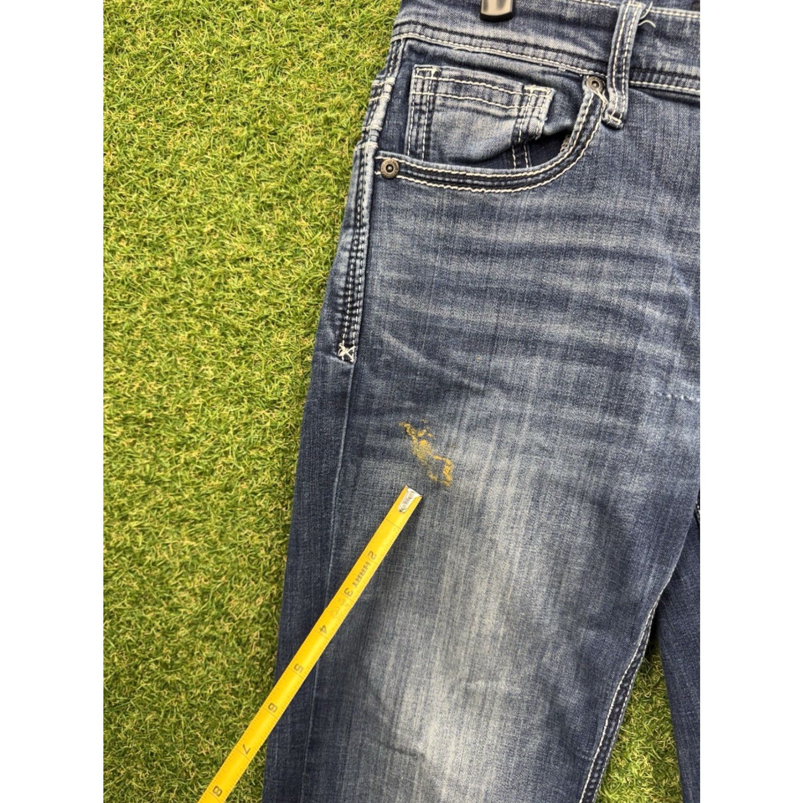 Vintage Buckle Buckle Bke Jeans Mens 31x38 Medium Wash Straight Leg Stretch Casual Comfort Denim 5-Pocket Regular Blue Mens Jeans 31in 38in��� Size US 31 - 3 Thumbnail