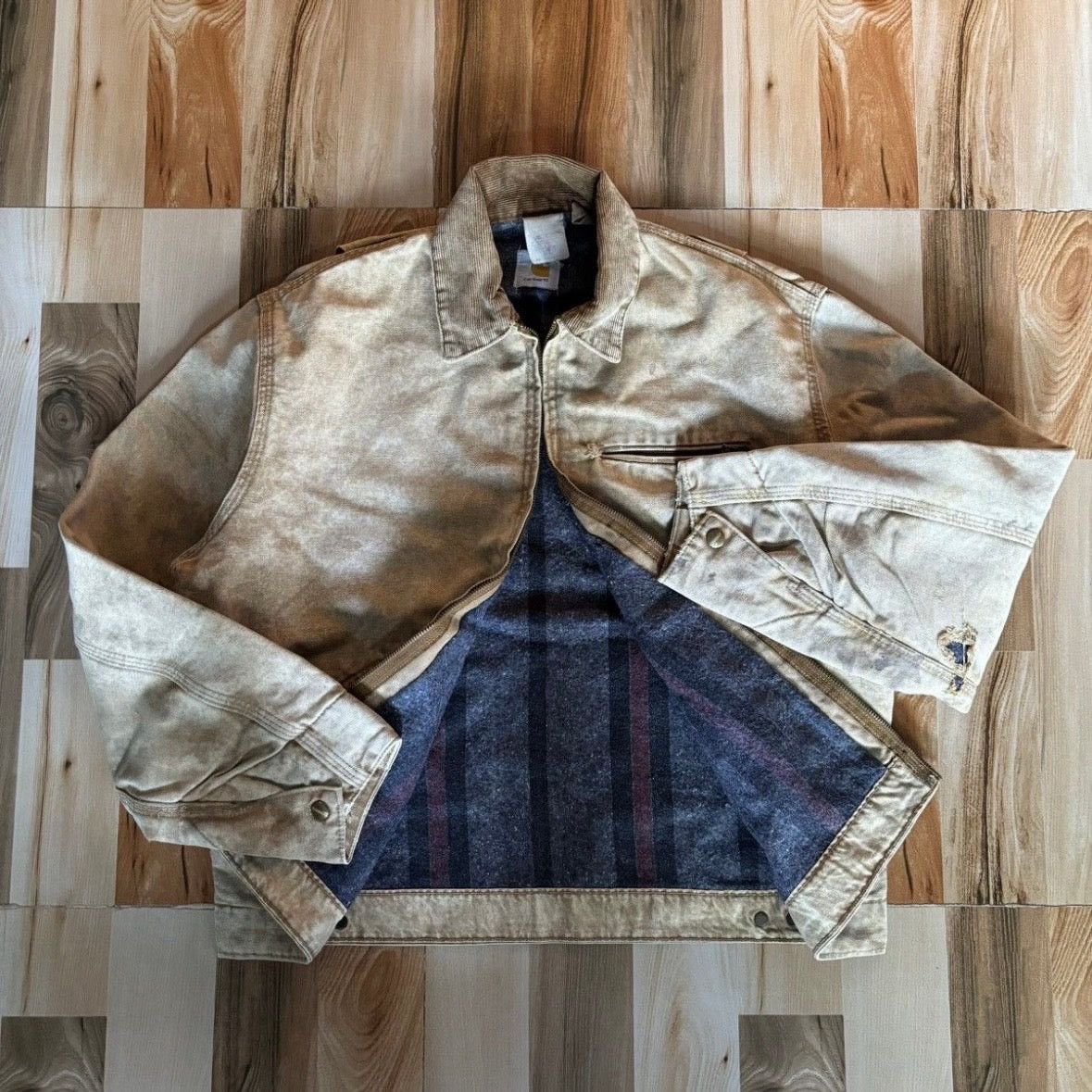 Carhartt Vintage 80s Carhartt Detroit Jacket Acid Washed Size US M / EU 48-50 / 2 - 7 Thumbnail