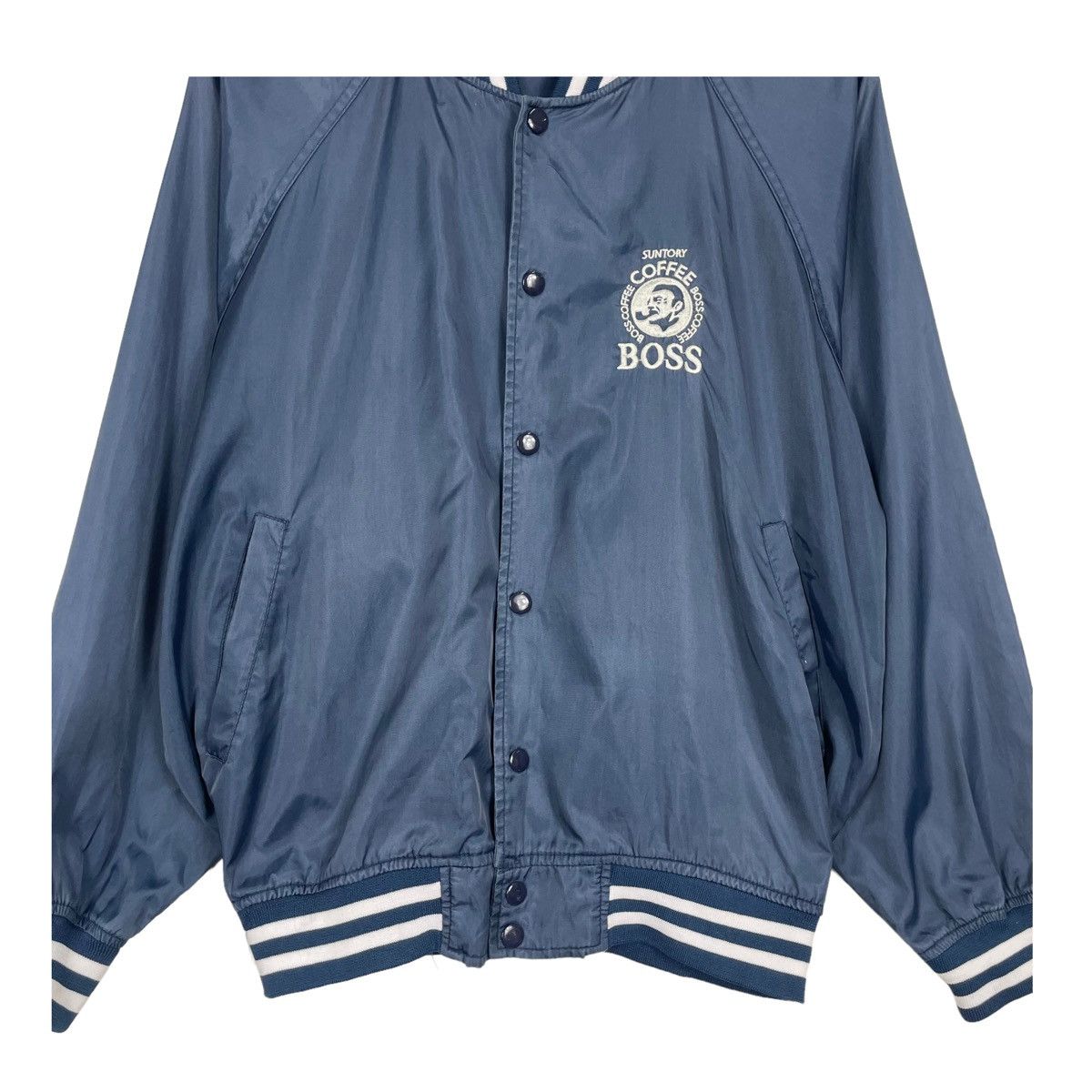 Japanese Brand × Vintage 💥VINTAGE SUNTORY BOSS SNAP VARSITY JACKET Size US L / EU 52-54 / 3 - 5 Thumbnail