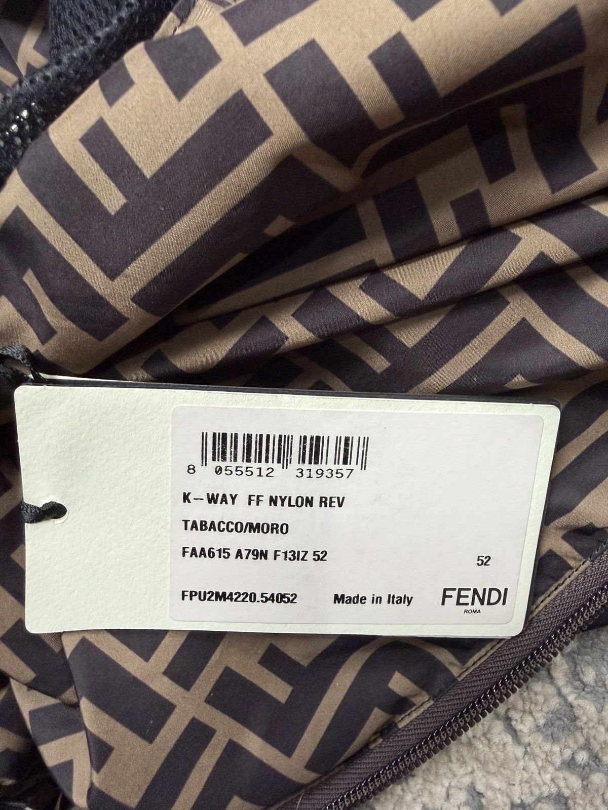 Fendi Fendi FF Monogram Windbreaker Jacket (Brown) Size 52 Size US L / EU 52-54 / 3 - 10 Thumbnail
