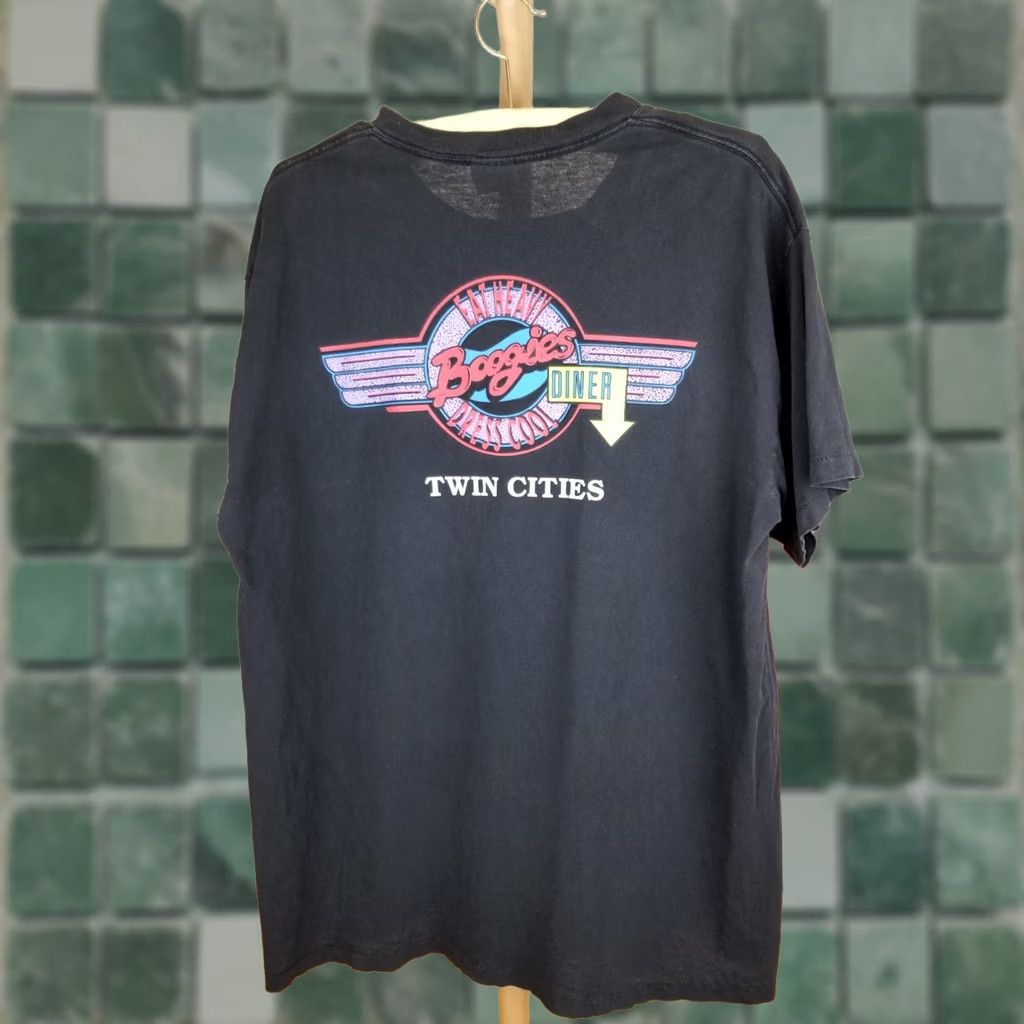 Vintage VINTAGE 90' BOOGIES DINER BLACK T-SHIRT XL SINGLE STITCH COOL HEAVY DRESS EAT MEN Size US XL / EU 56 / 4 - 1 Thumbnail