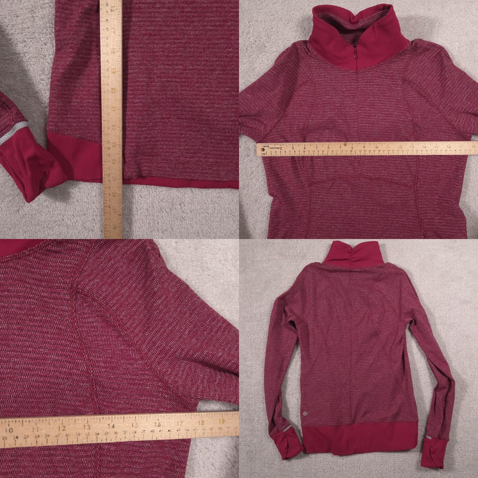 Lululemon Lululemon Pullover Womens Small Pink Striped 1/4 Zip Long Sleeve Running Top Size S / US 4 / IT 40 - 8 Thumbnail
