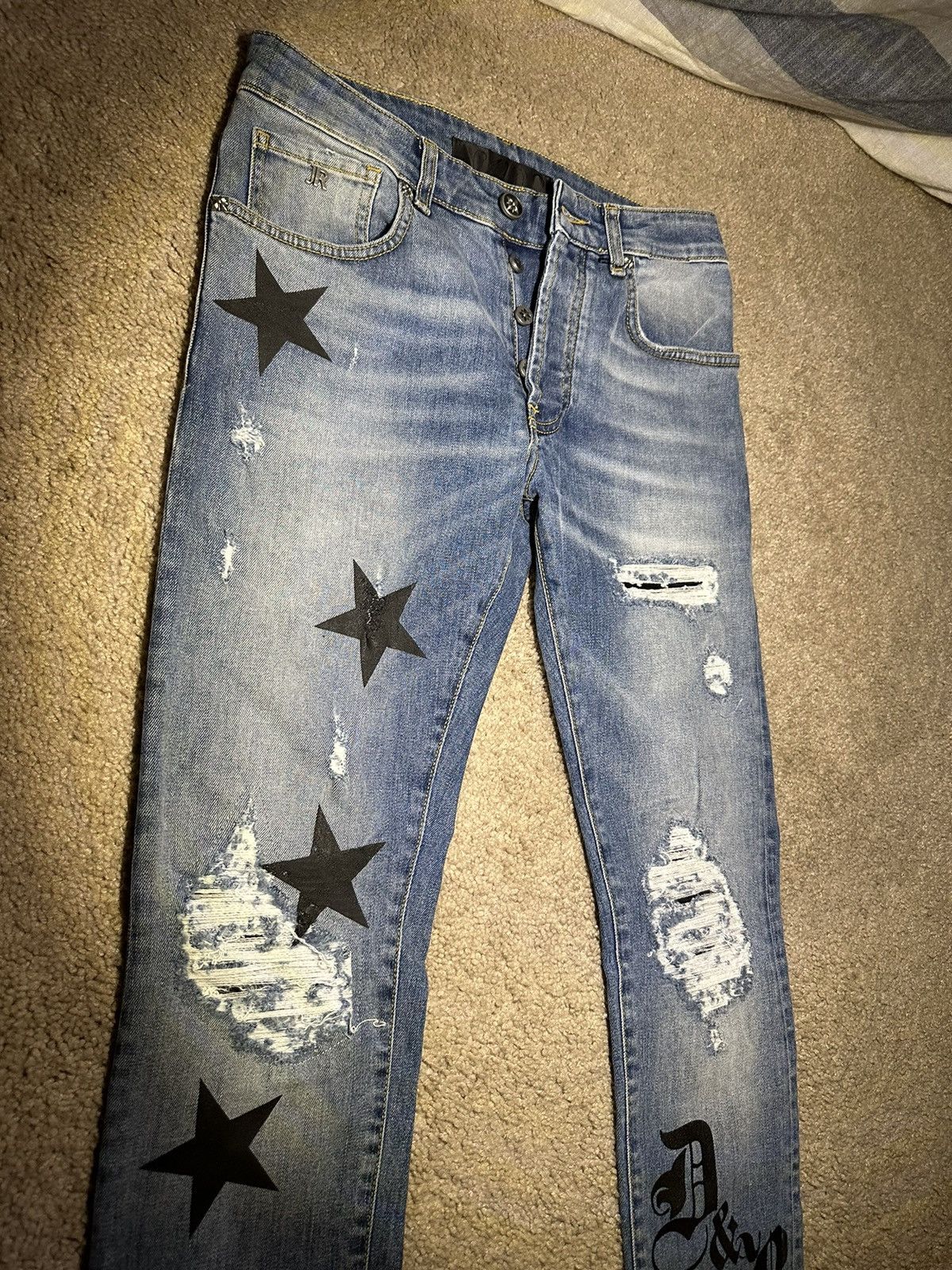 John Richmond Blue “Dark & Rich Jeans w Stars Size US 30 / EU 46 - 2 Thumbnail