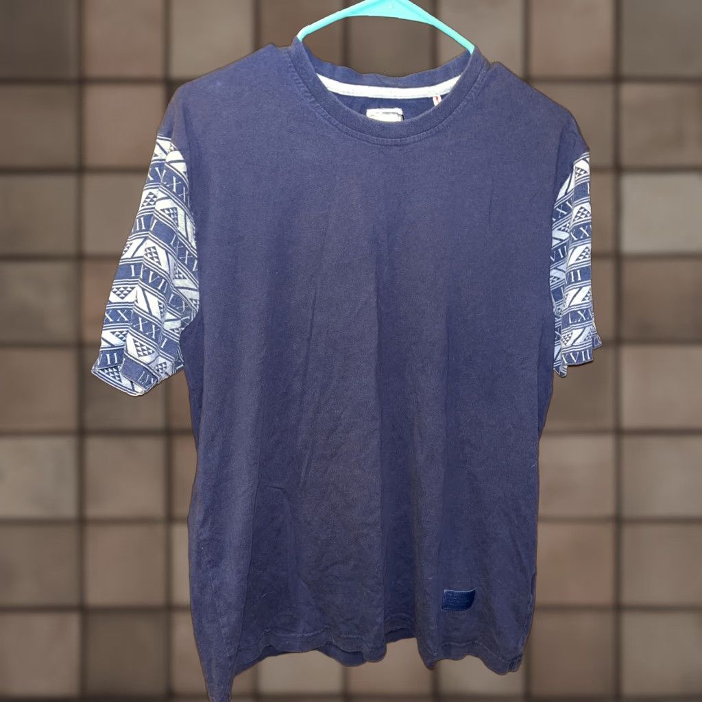 Play Cloths Men's Large Navy Blue T-Shirt Short Sleeve Crew Neck Cotton Logo Graphic Print Hip Hop 2020s