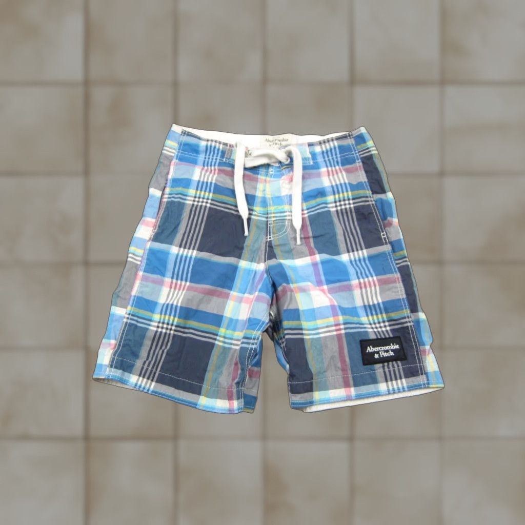 Abercrombie & Fitch Abercrombie & Fitch Shorts Mens Small Blue White Plaid Board Swim Trunks Size US 29 - 1 Thumbnail