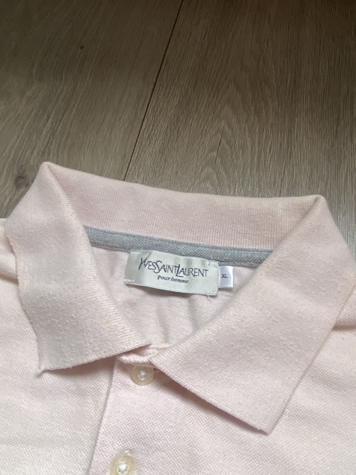 Yves Saint Laurent Yves Saint Laurent YSL Striped Polo Shirt White Pink Logo Size US XL / EU 56 / 4 - 3 Thumbnail