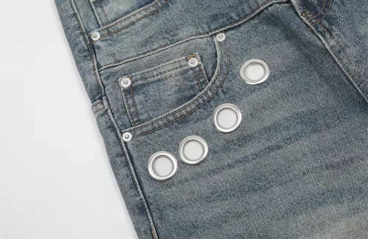 Jean Vintage Washed Distressed Splicing Flared Jeans Size US 30 / EU 46 - 5 Thumbnail